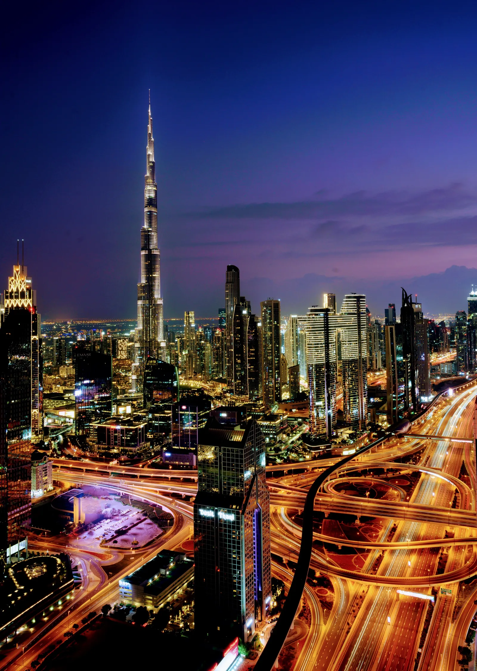 Dubai Gece Silüeti metal tablo