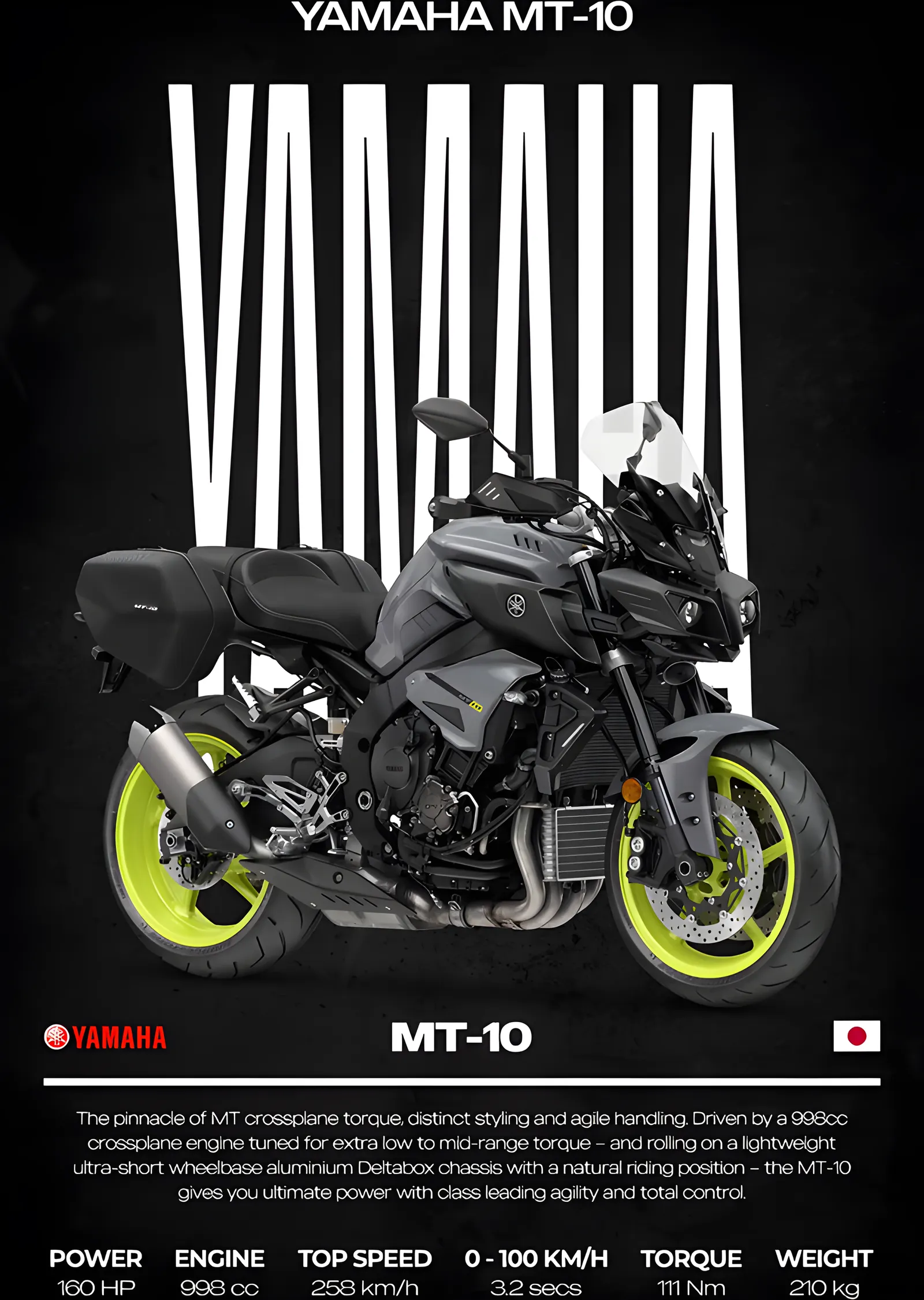 Yamaha MT-10 metal tablo