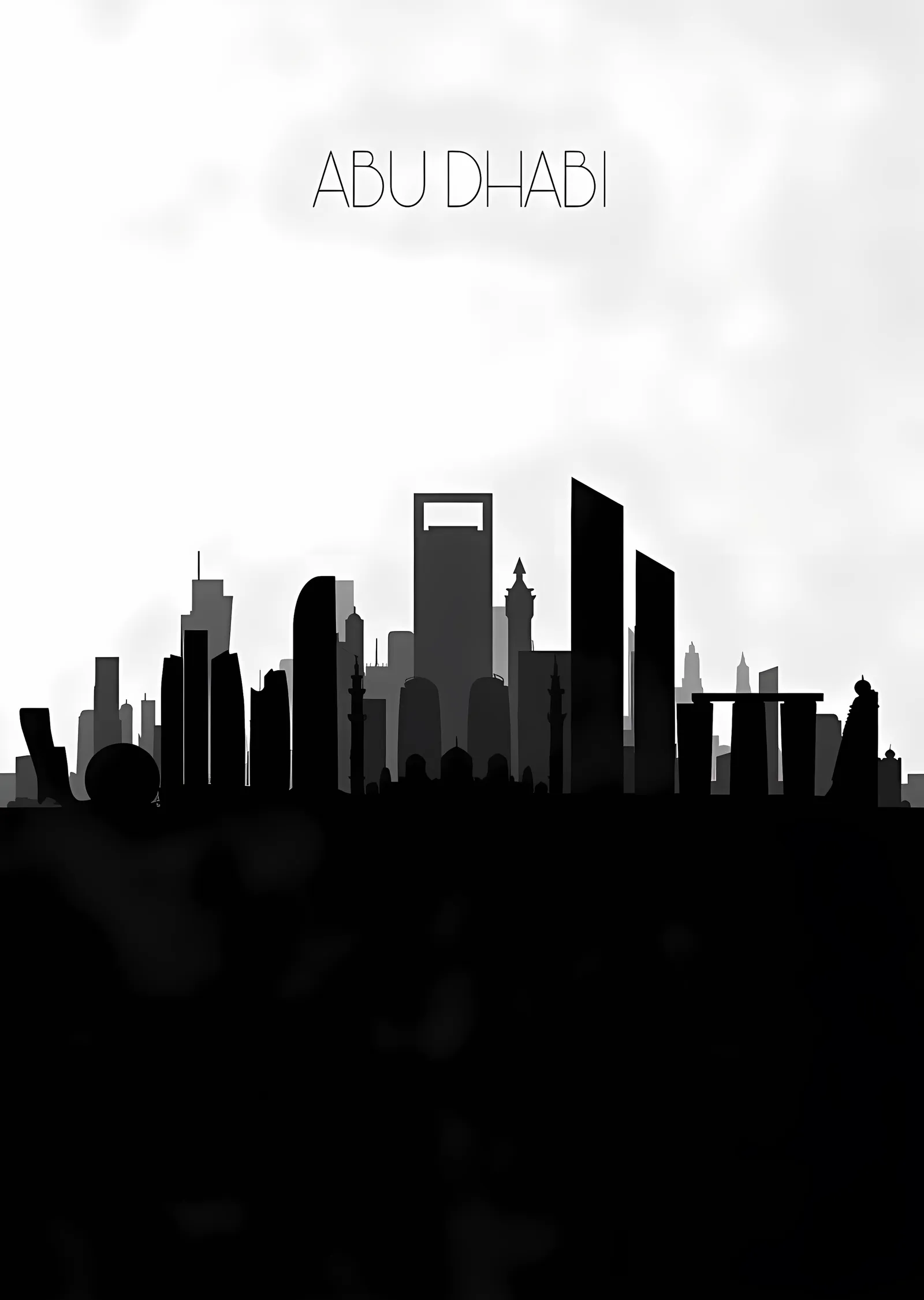 Abu Dabi Silueti metal tablo