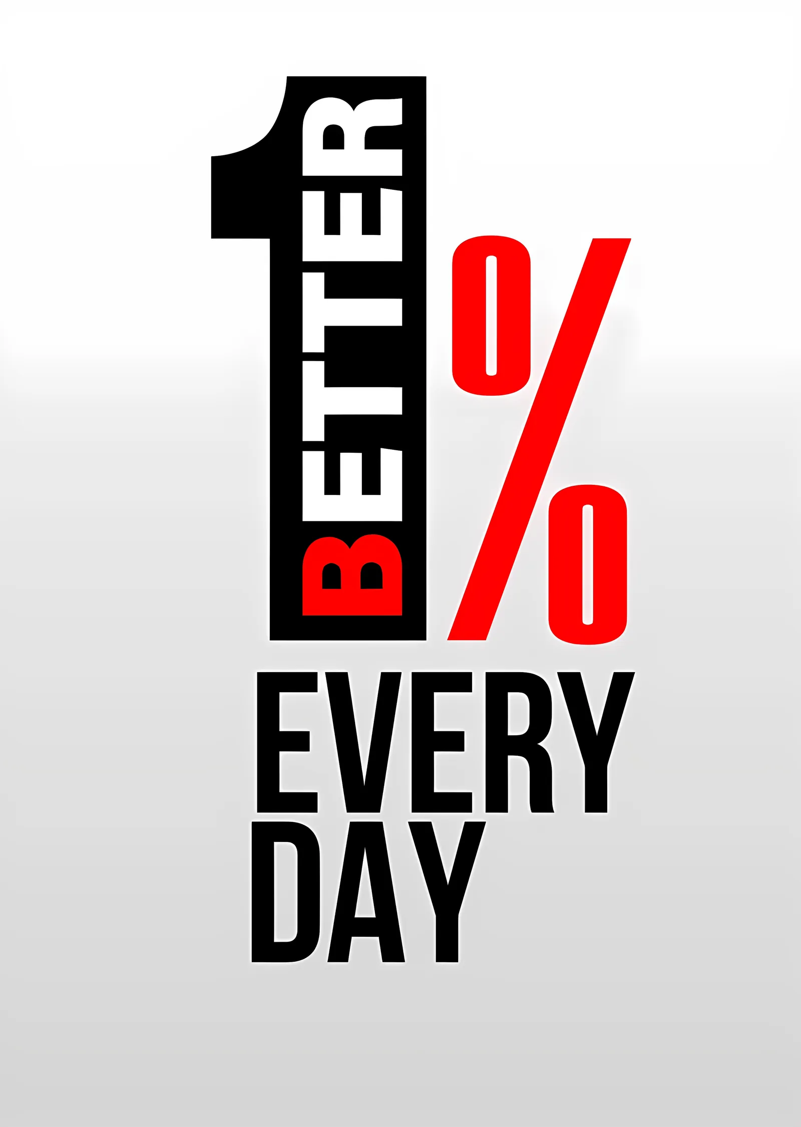 1% Better Every Day - Gri Zemin metal tablo
