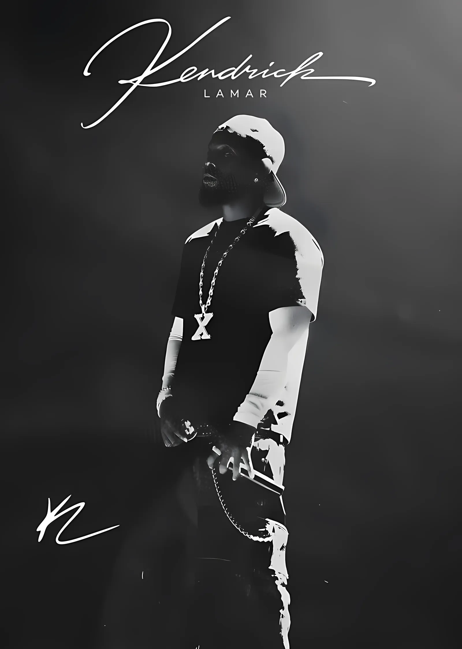 Kendrick Lamar: Siyah Beyaz Sahne metal tablo