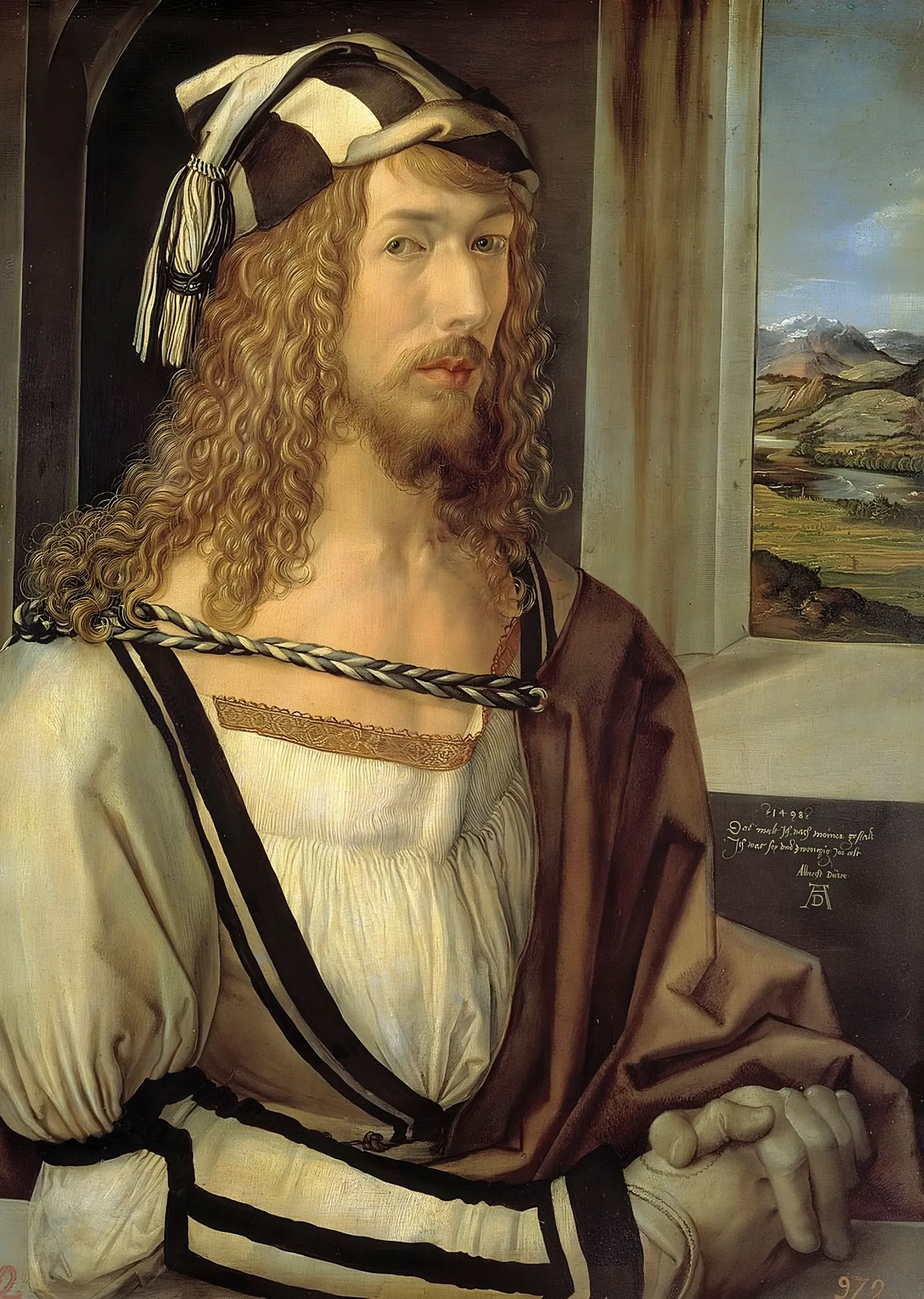 1498 Otoportre - Albrecht Dürer metal tablo