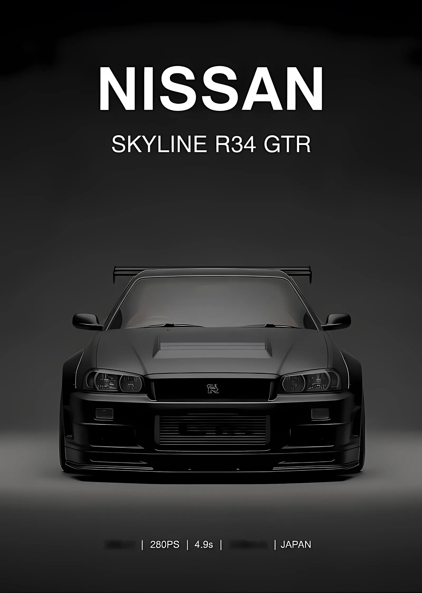 Nissan Skyline R34 GTR metal tablo