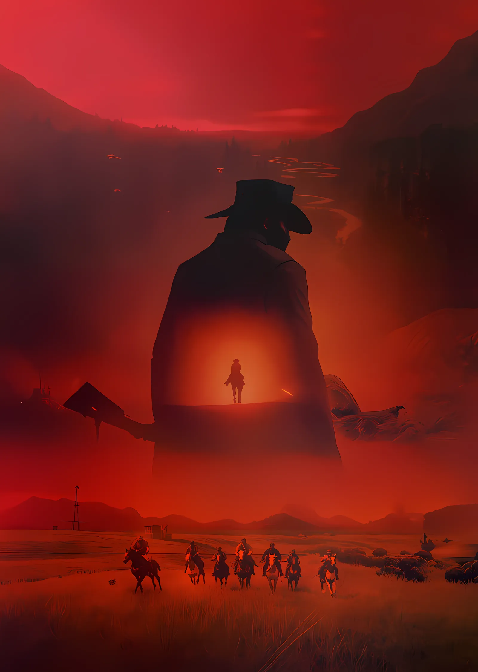Red Dead Redemption 2 - Kızıl Ufuk metal tablo