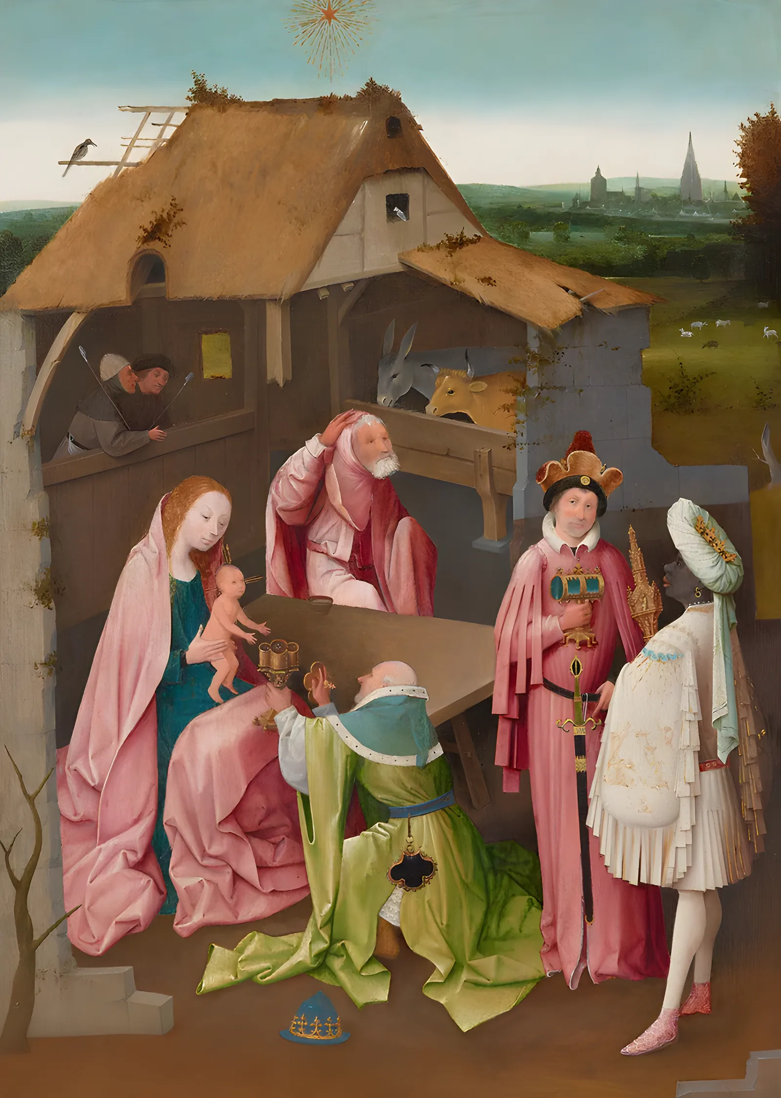 Hieronymus Bosch - Müneccim Kralların Tapınması Panosu metal tablo