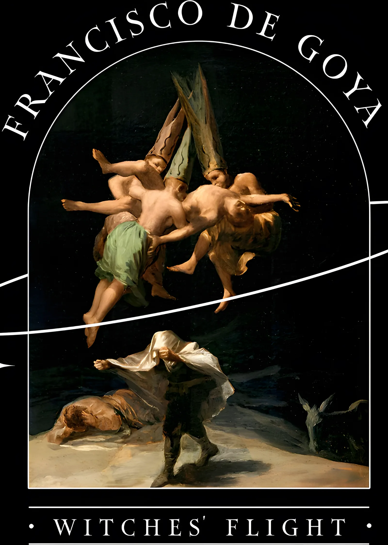 Francisco de Goya: Witches' Flight metal tablo