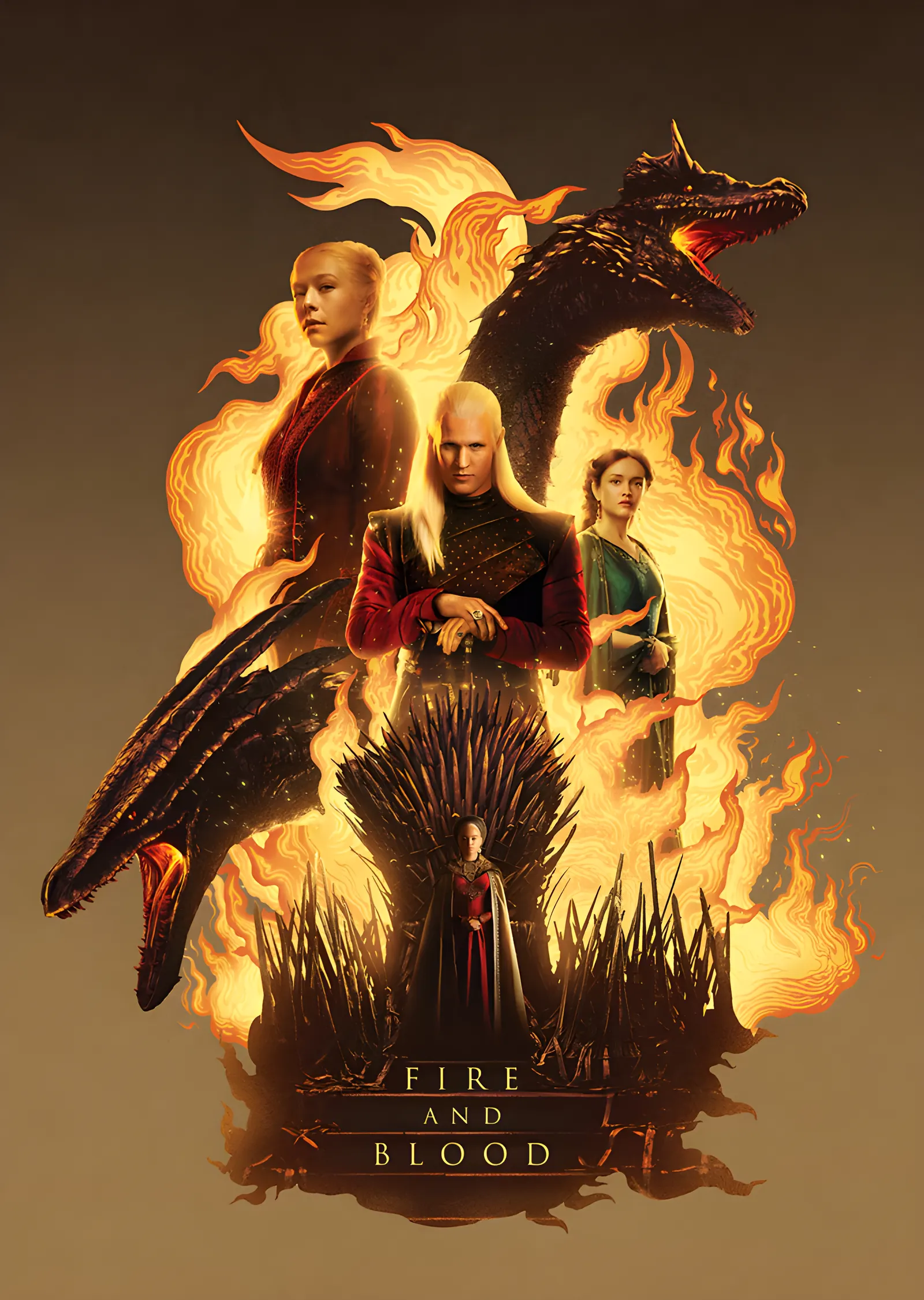 Fire and Blood metal tablo