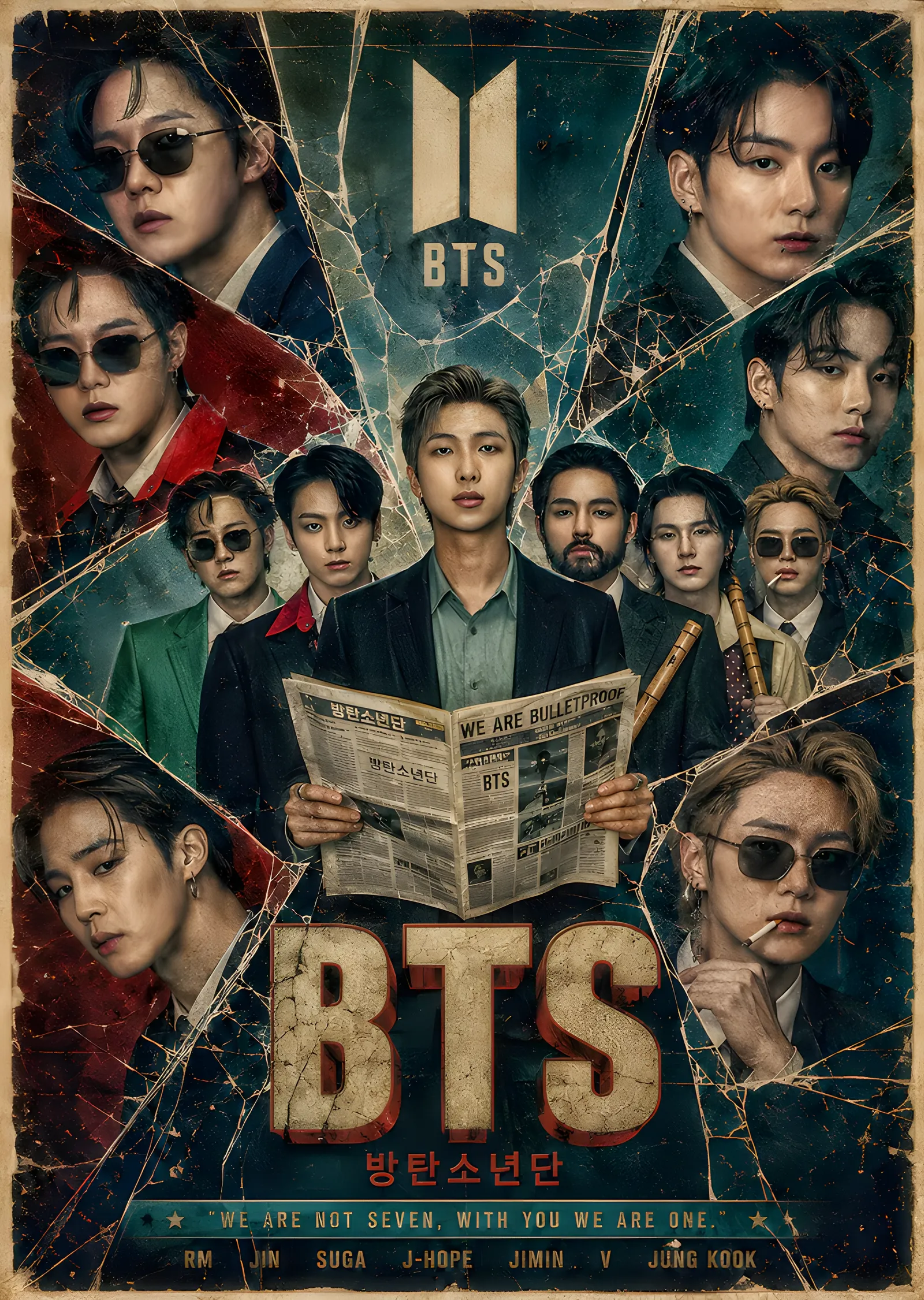 BTS: Gazete metal tablo