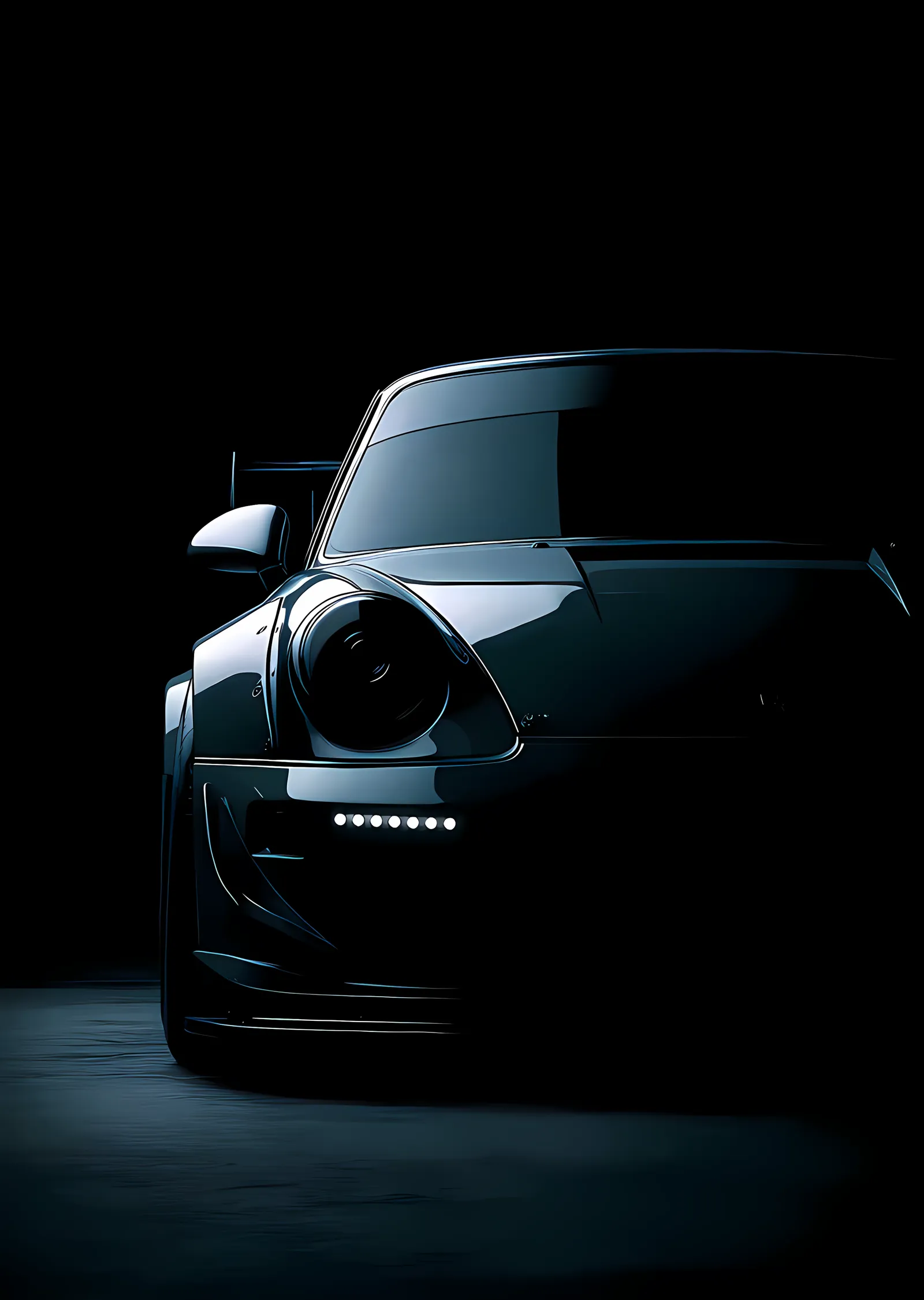 Porsche 911: Karanlıkta metal tablo