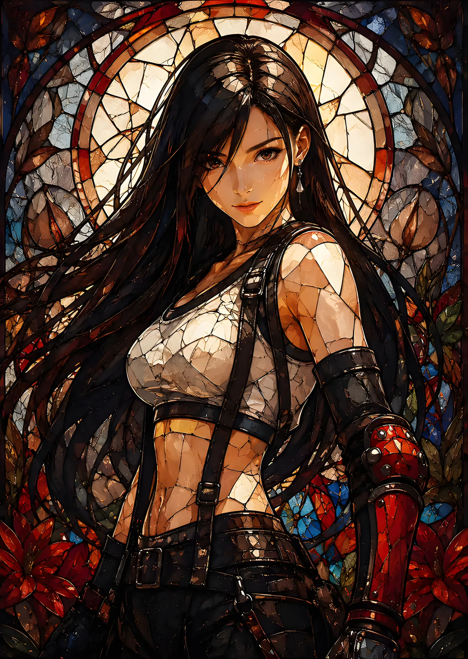 Final Fantasy VII: Tifa Vitray metal tablo