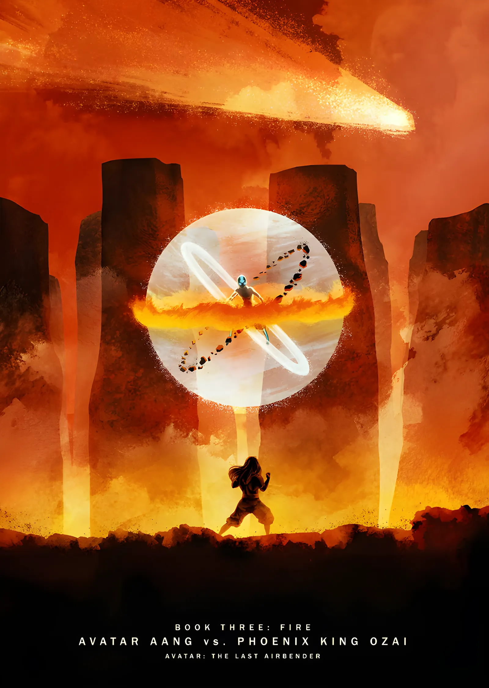 Avatar: Aang ve Ateş Kralı Ozai metal tablo