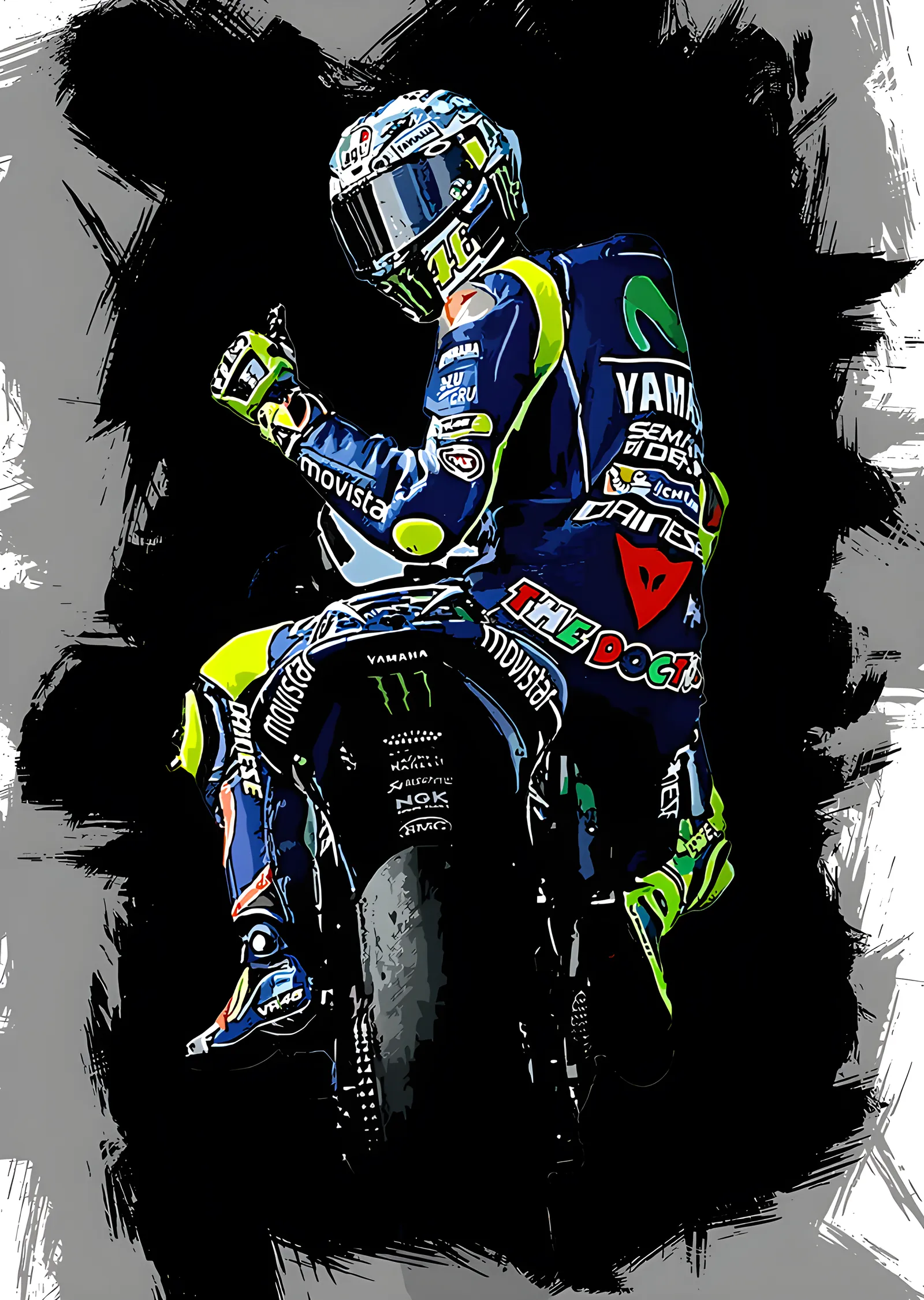 Valentino Rossi - Yarış Tulumu metal tablo