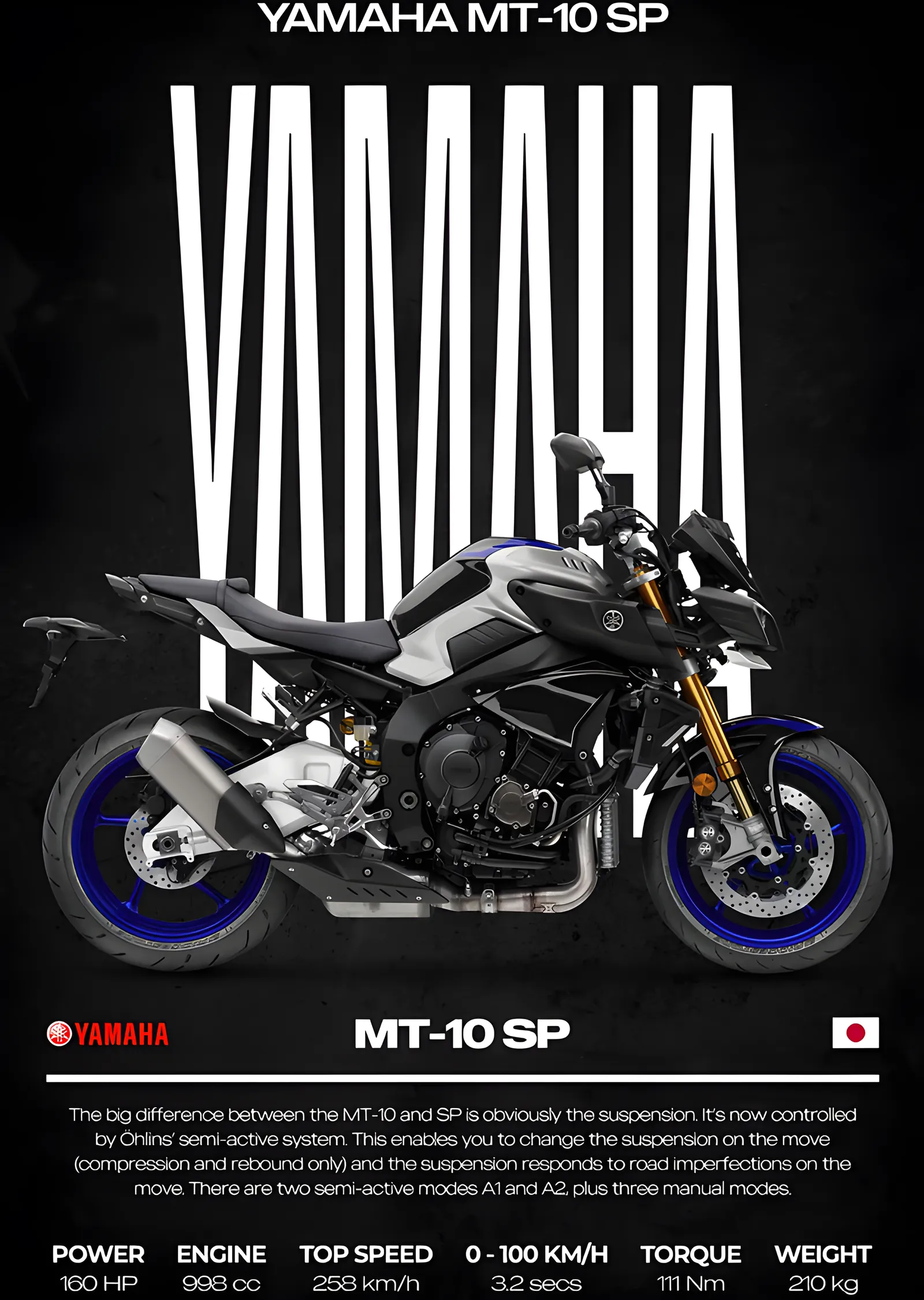 Yamaha MT-10 SP metal tablo