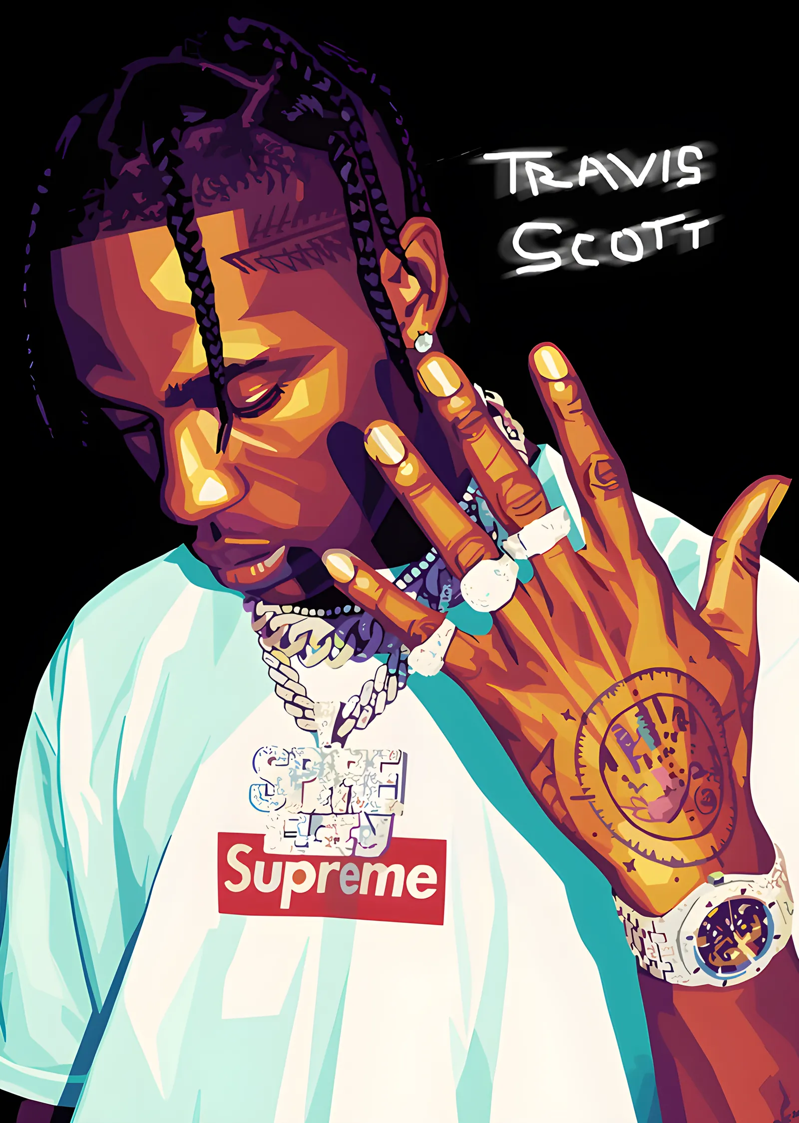 Travis Scott: Pop Art metal tablo