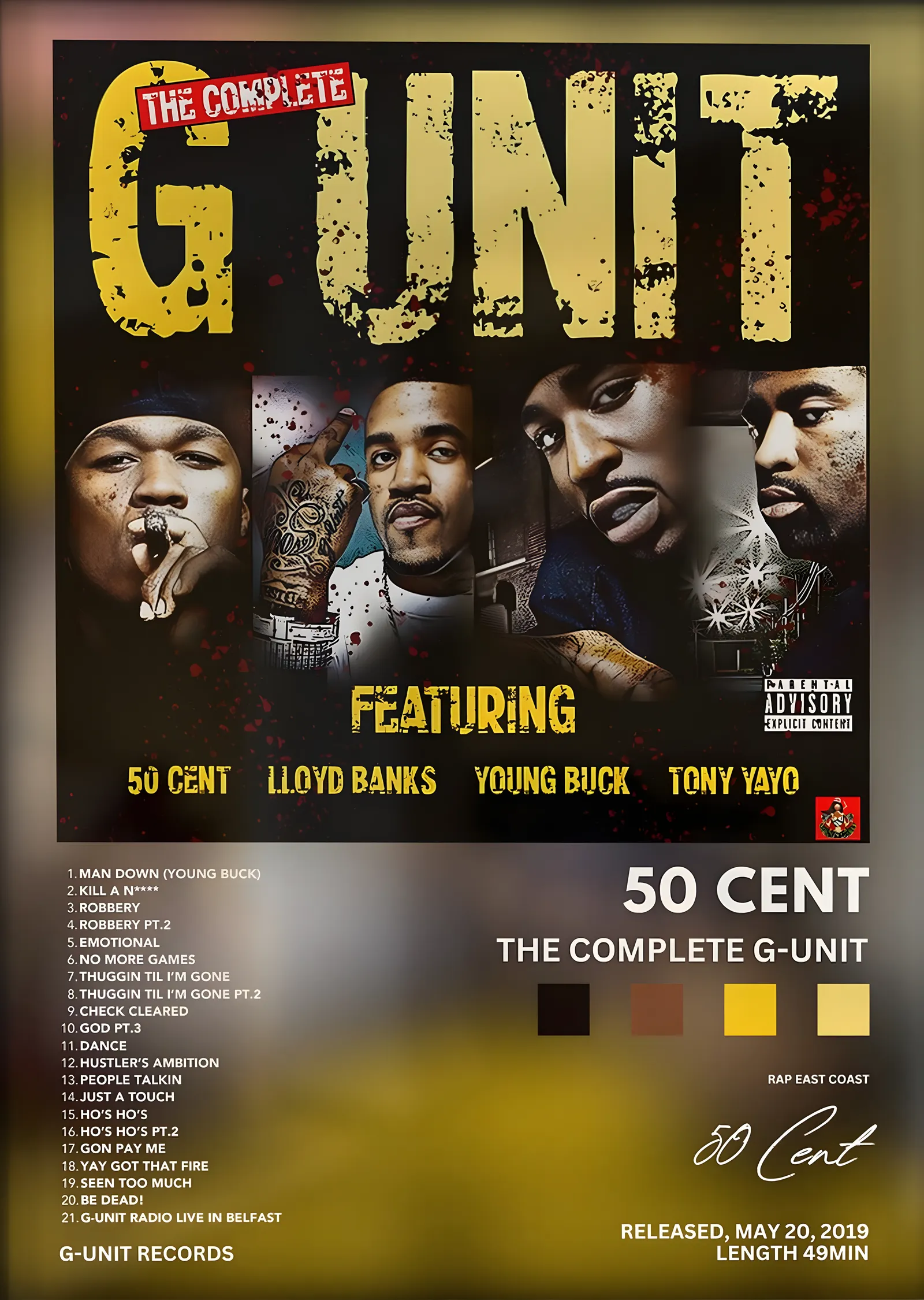 50 Cent: The Complete G-Unit metal tablo