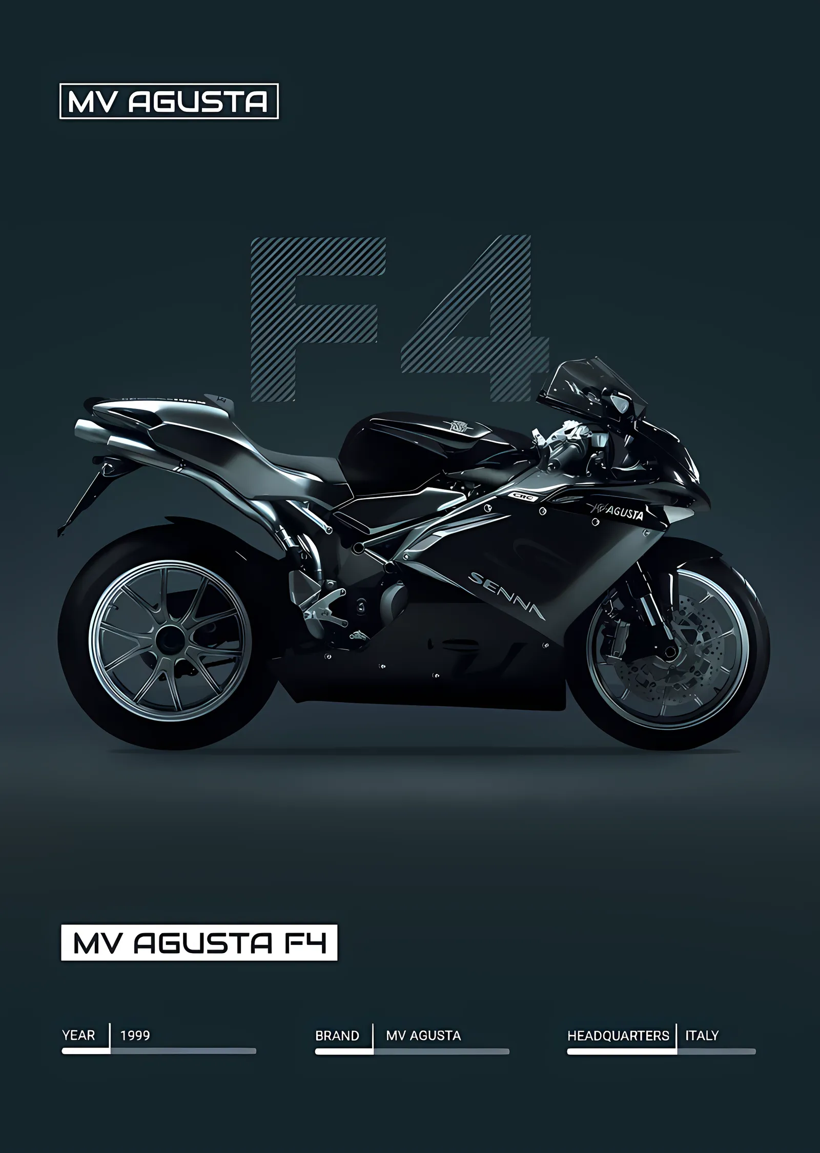 MV Agusta F4 metal tablo