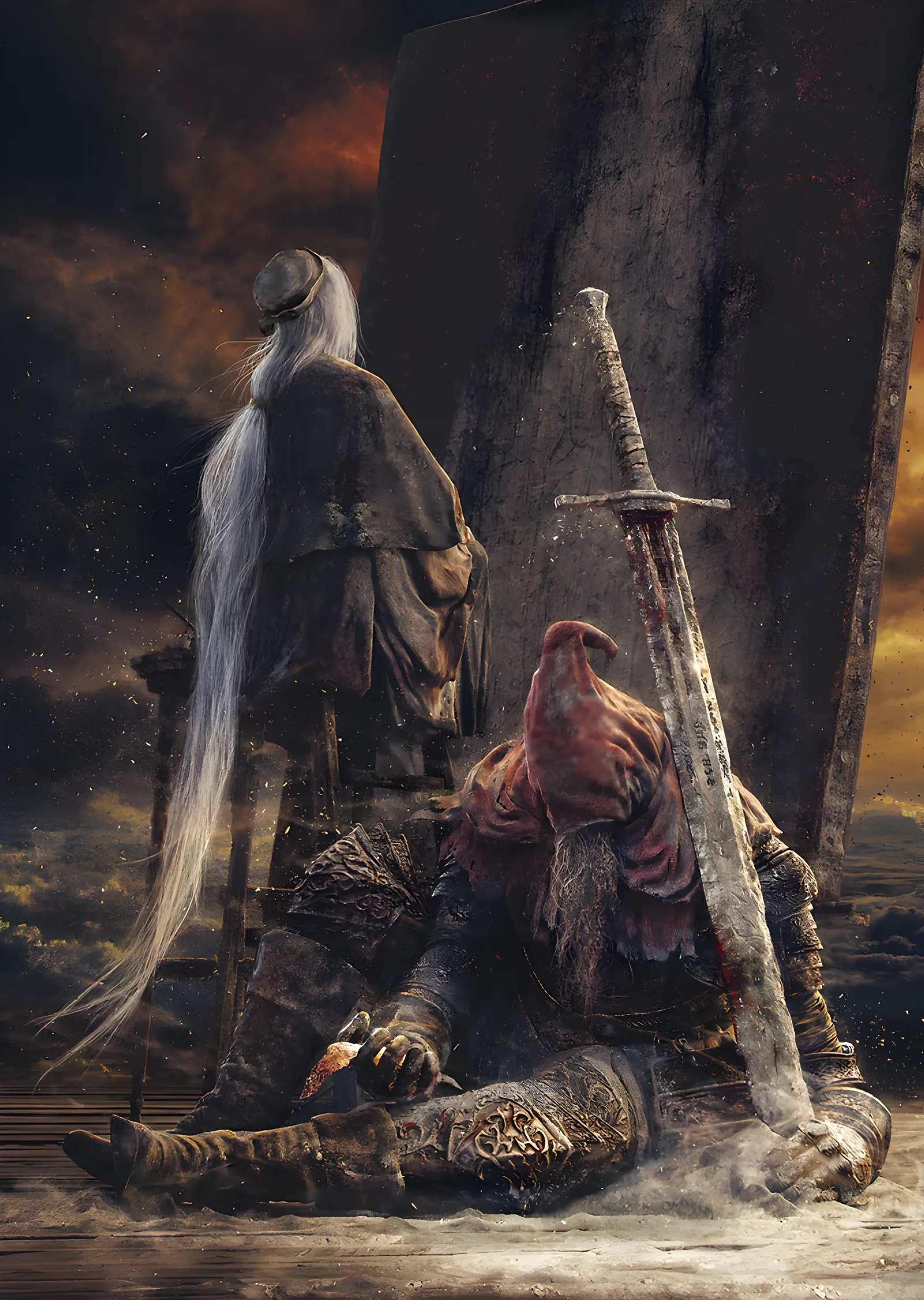 Elden Ring: Devrilmiş Dev metal tablo