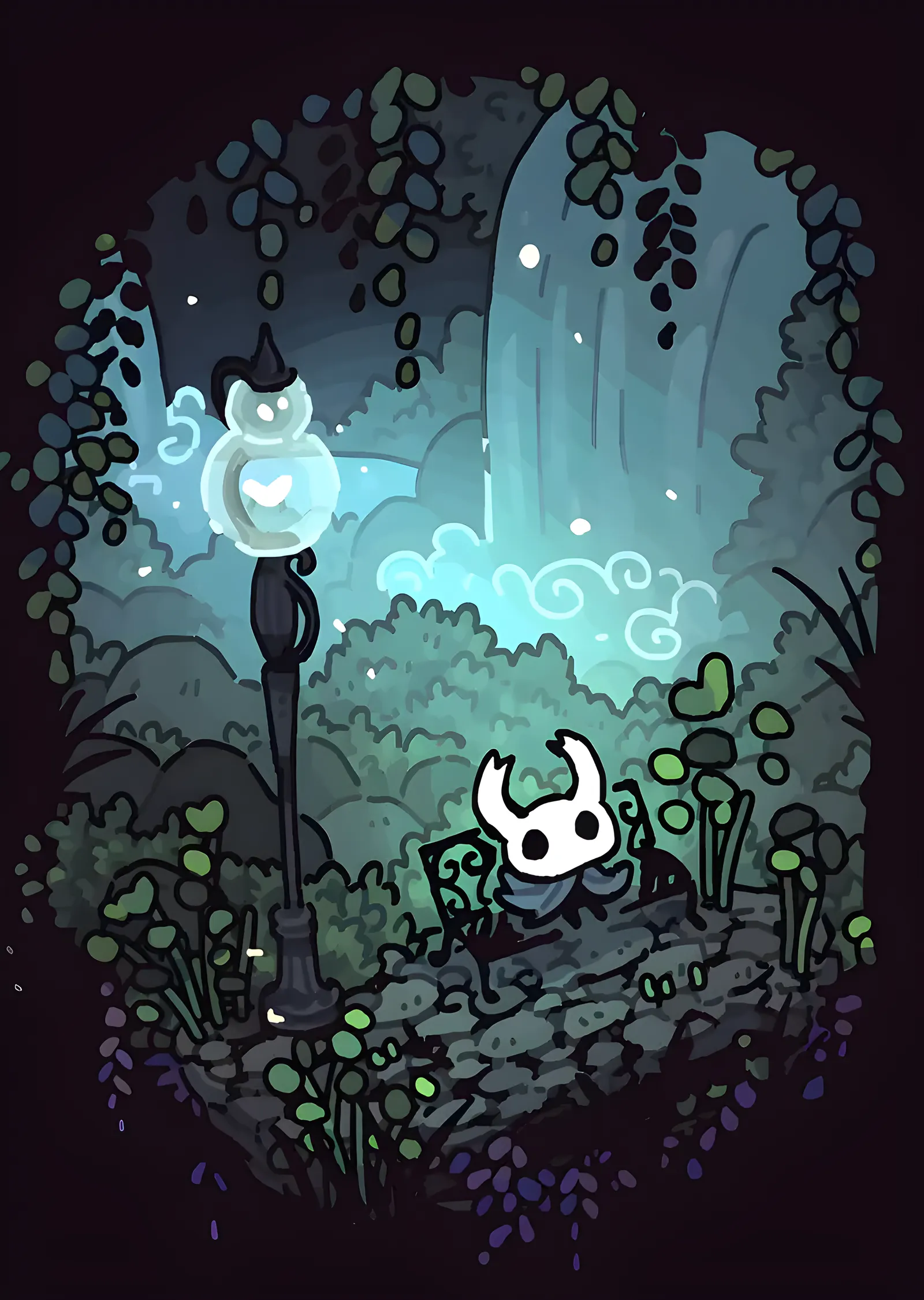 Hollow Knight: Yeşil Mağara metal tablo
