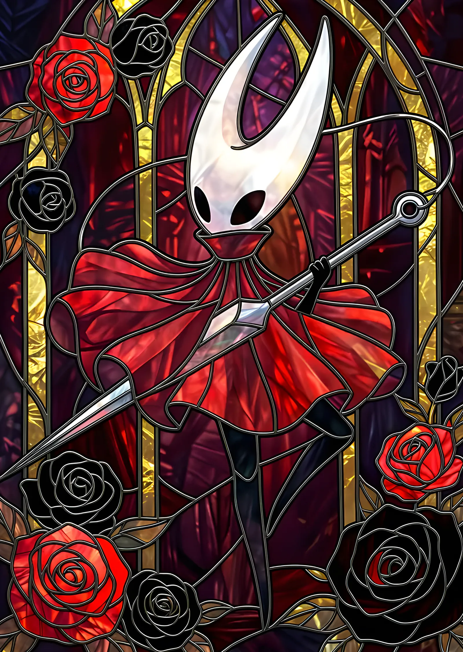 Hollow Knight: Vitray ve Güller metal tablo