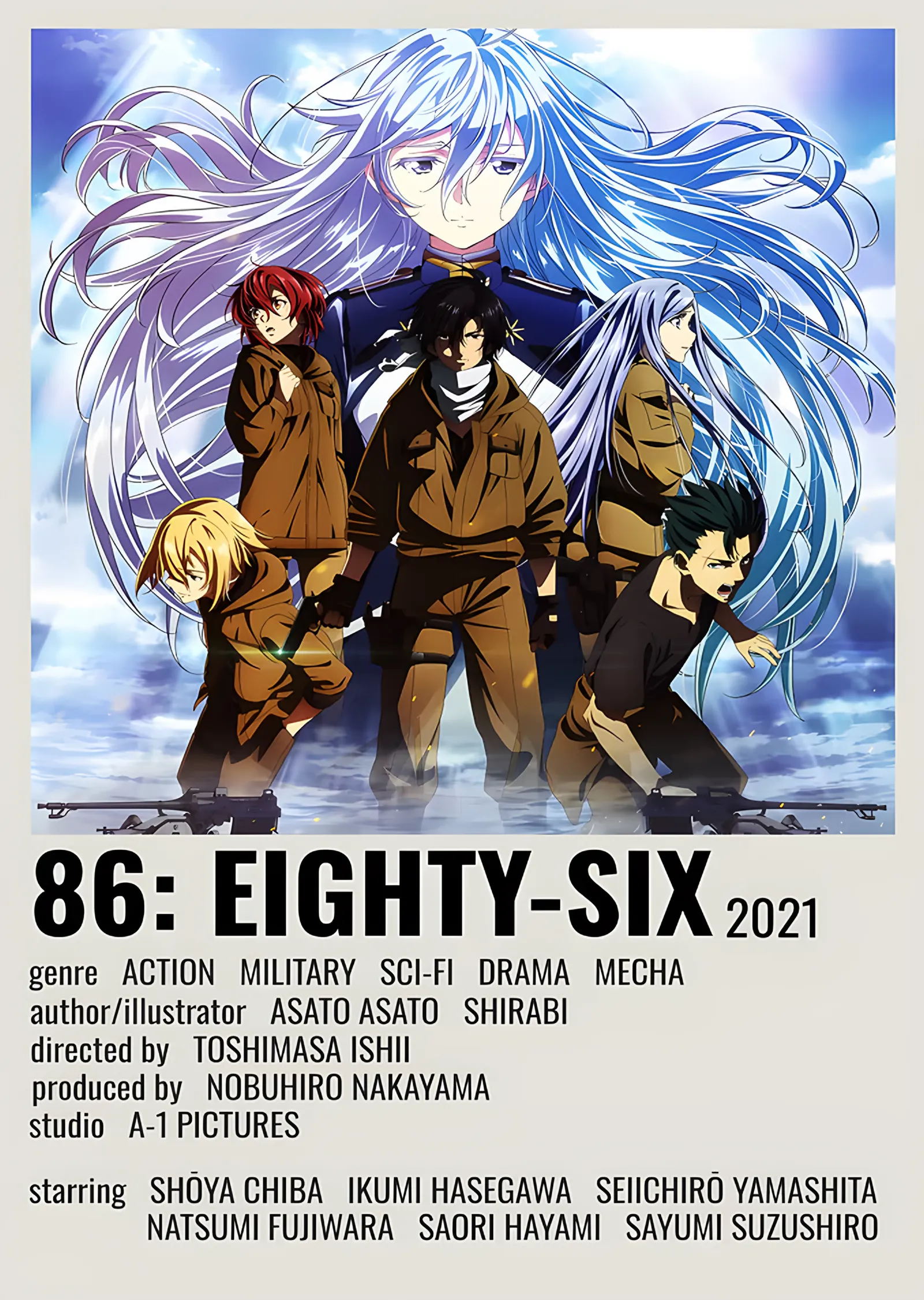 86 Eighty-Six: Künye Kartında Kadro metal tablo