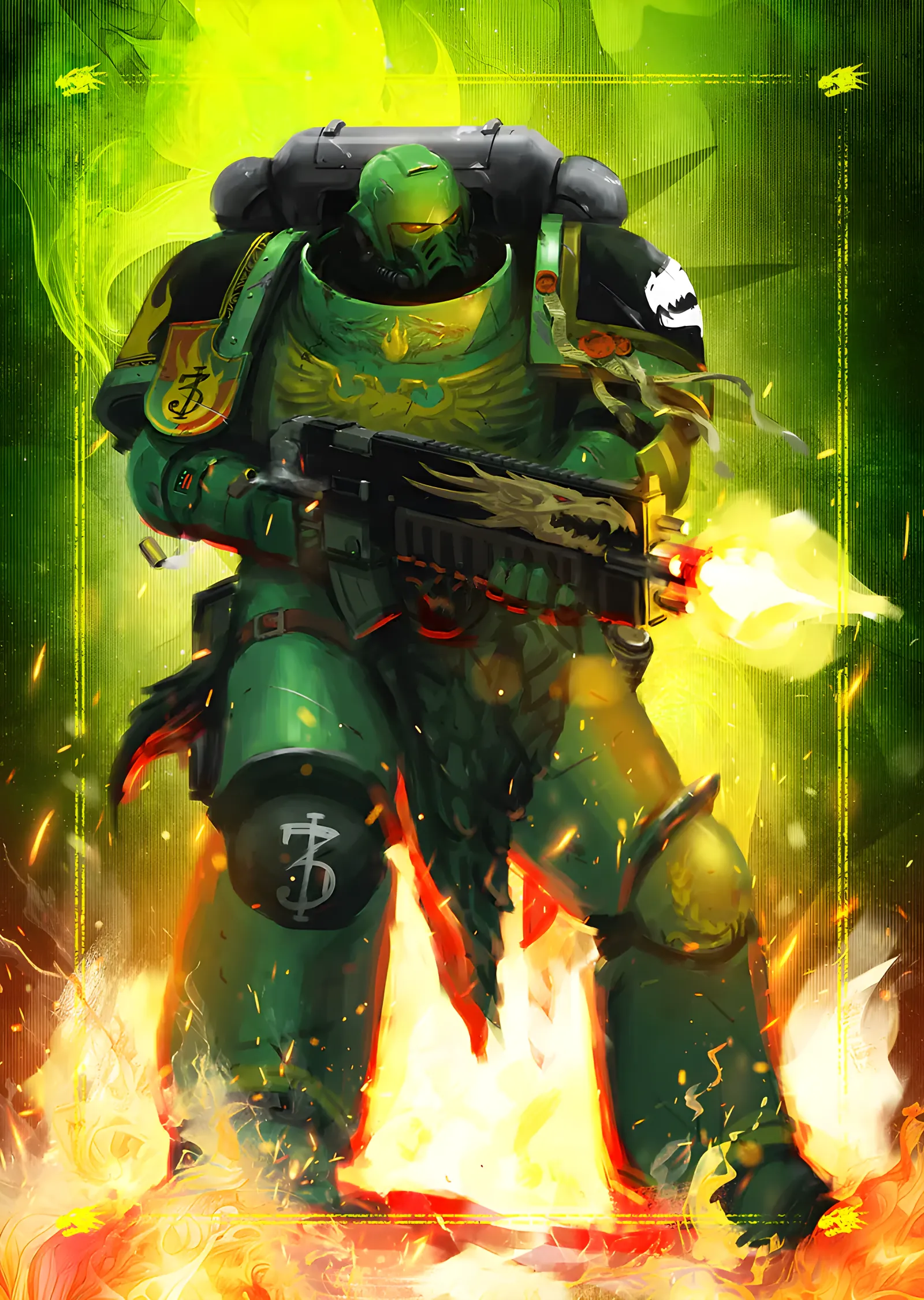 Warhammer 40K: Yeşil Zırhlı Space Marine metal tablo