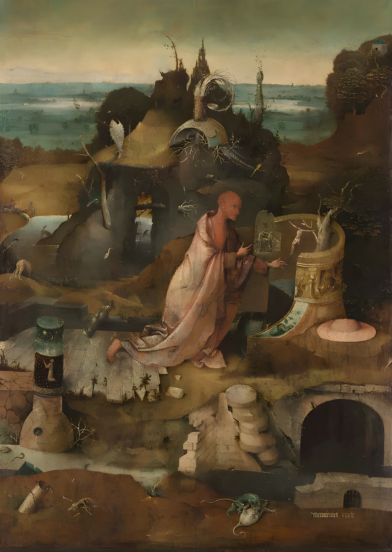 Hieronymus Bosch - Harabede Dua Eden Aziz metal tablo