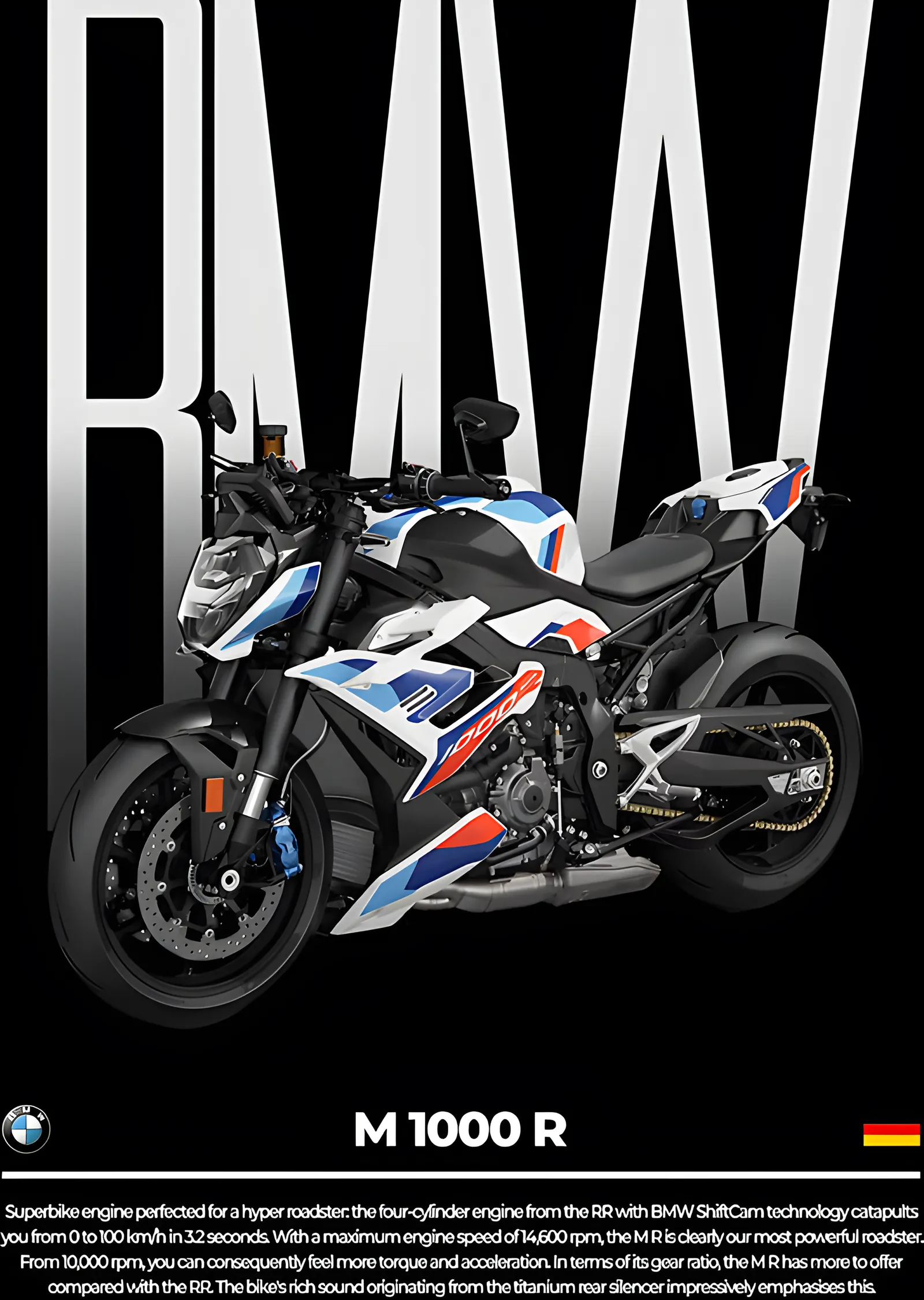 BMW M 1000 R metal tablo