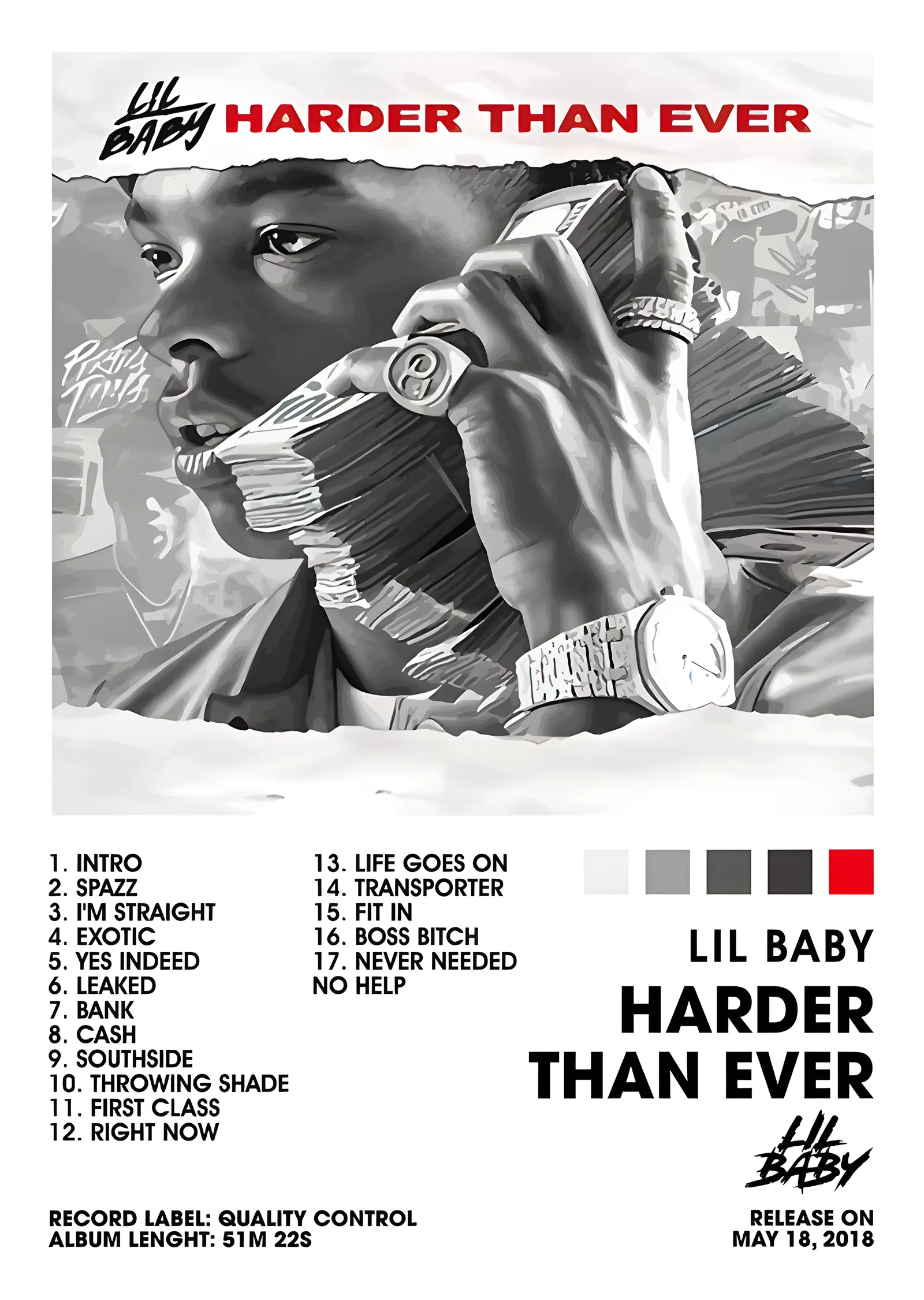 Lil Baby: Harder Than Ever metal tablo