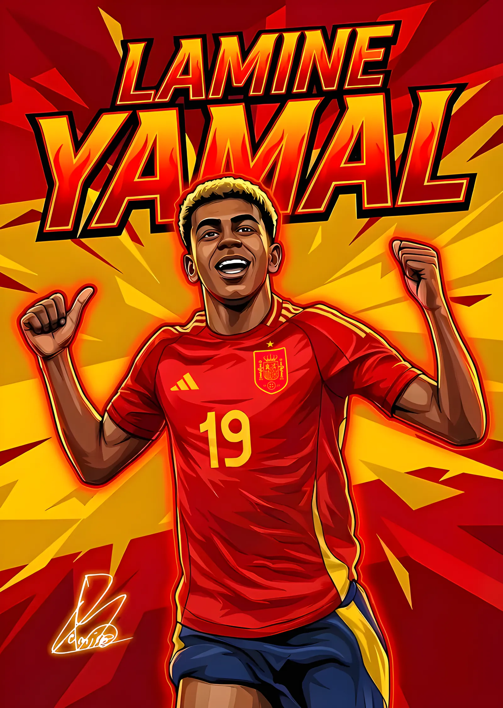 Lamine Yamal: Çizgi Roman metal tablo