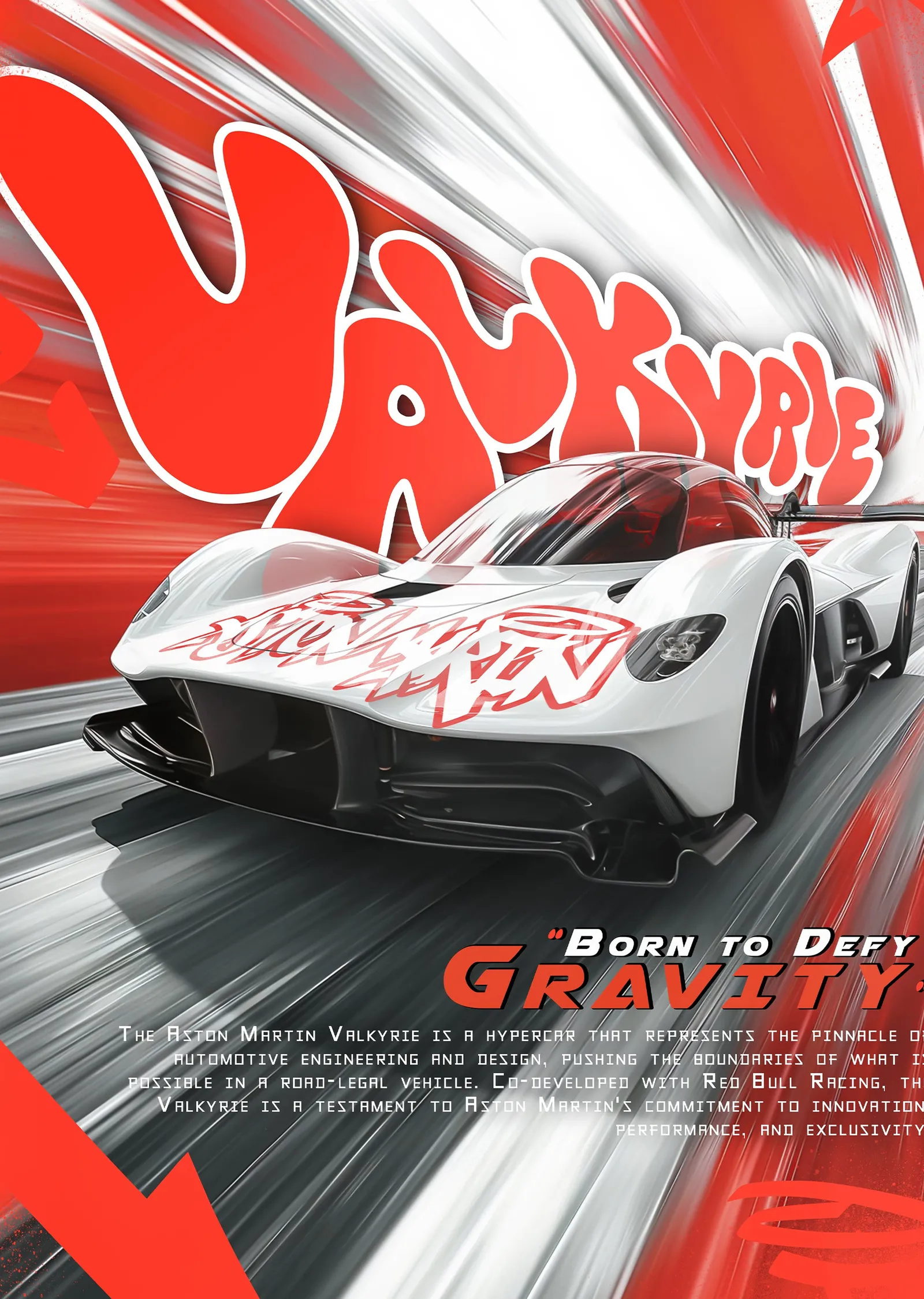 Aston Martin Valkyrie: Born to Defy Gravity metal tablo
