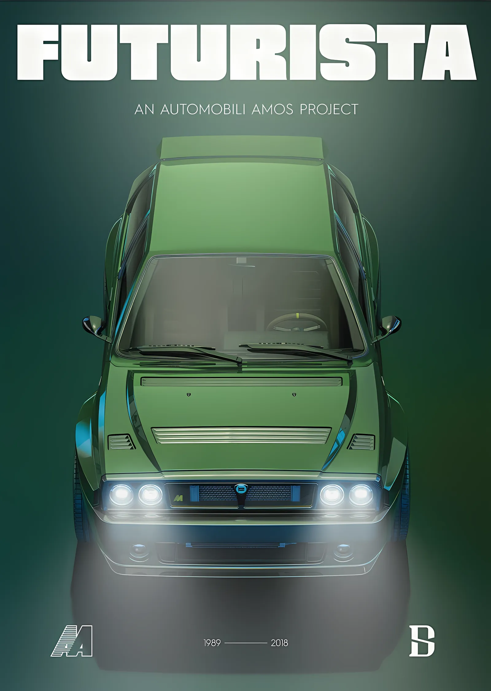 Automobili Amos · Futurista metal tablo