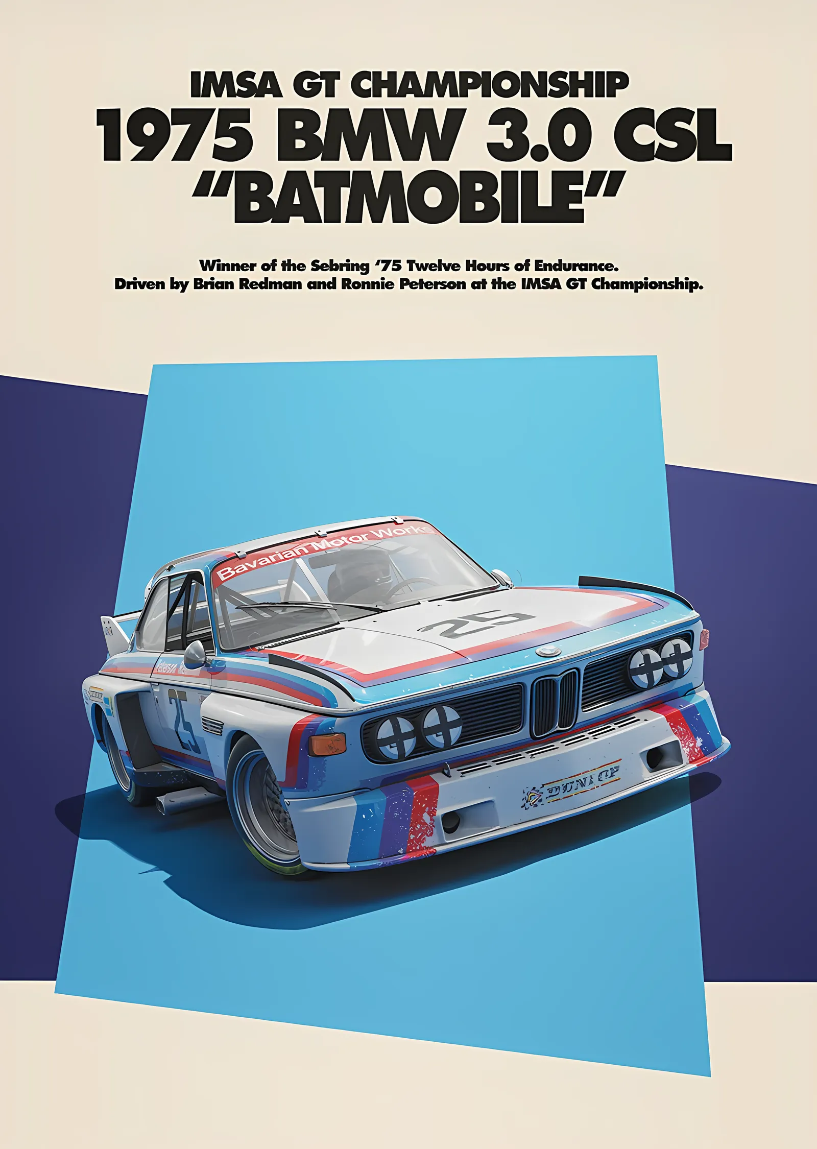 BMW 3.0 CSL "Batmobile" 1975 · BMW Art Car Series metal tablo