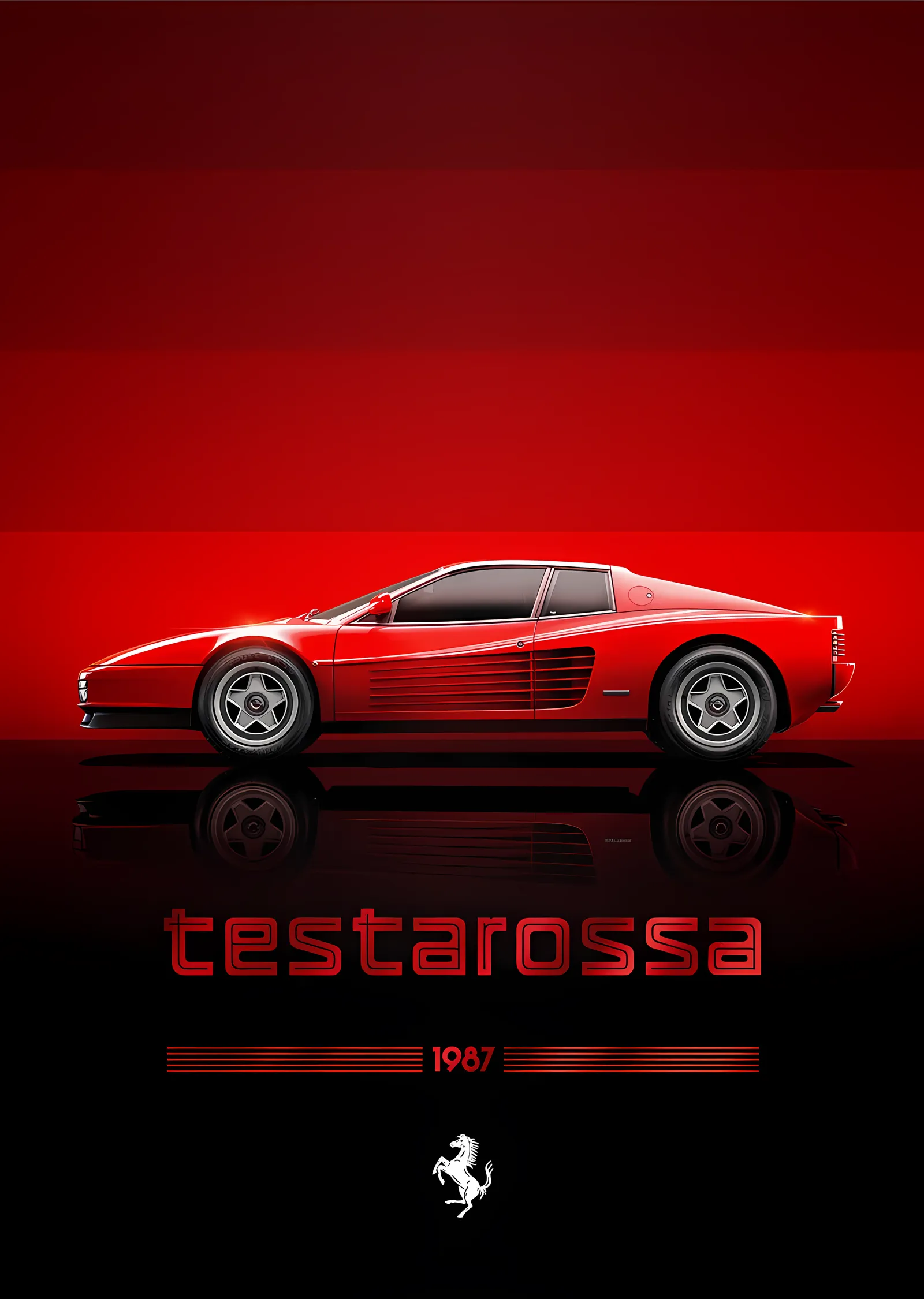 Ferrari Testarossa 1987 · Cüretin Simgesi metal tablo
