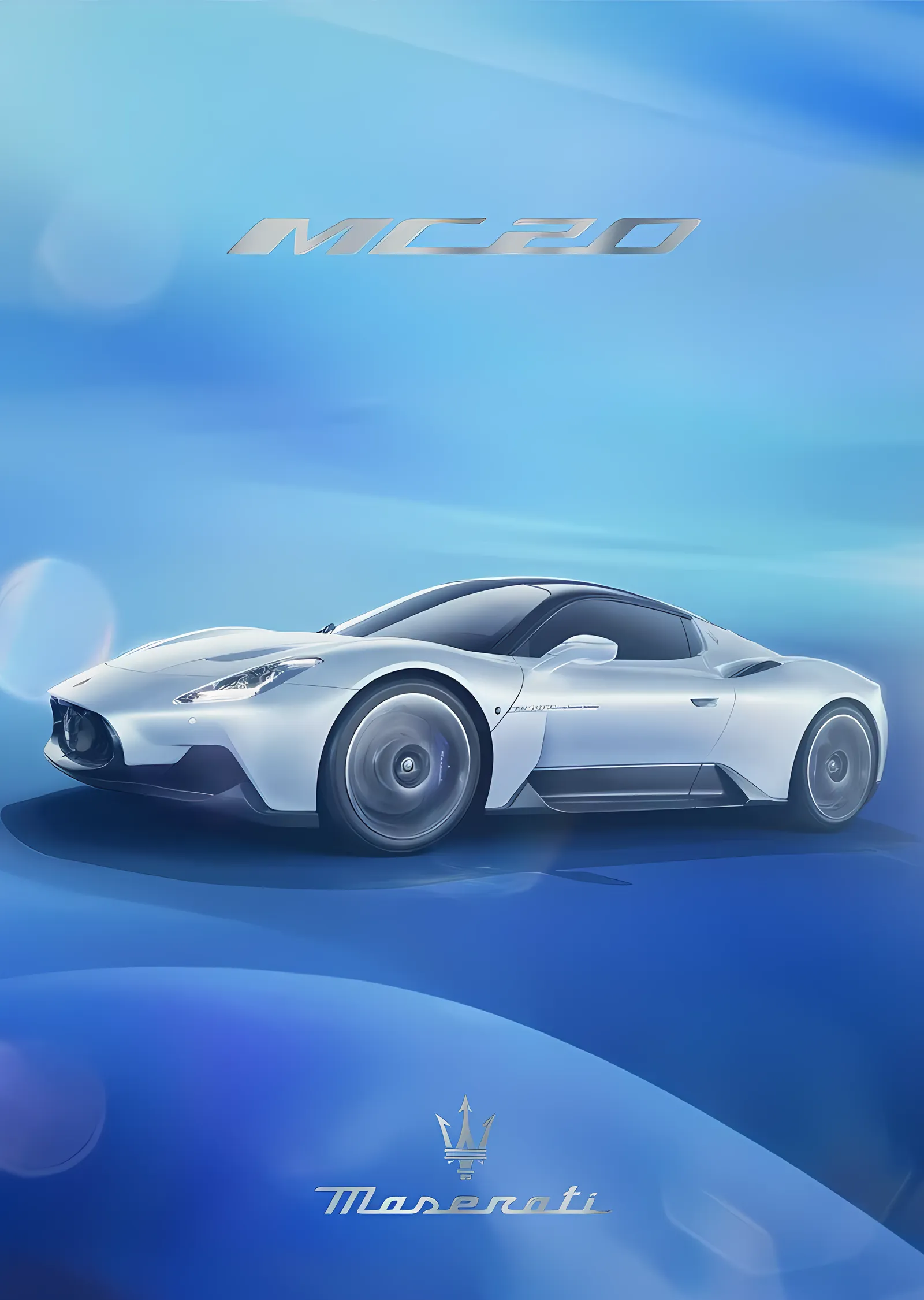 Maserati MC20 Yandan · 2020 metal tablo