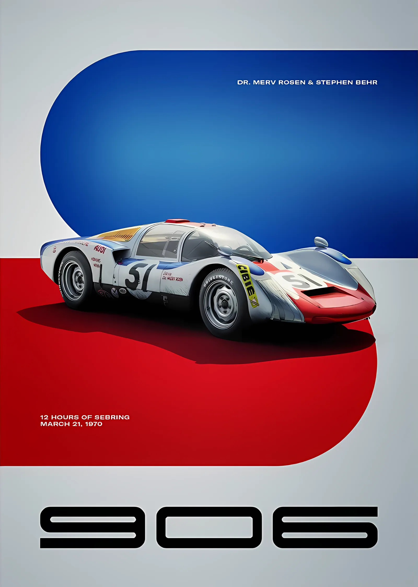 Porsche 906 · 1970 12 Saat Sebring metal tablo