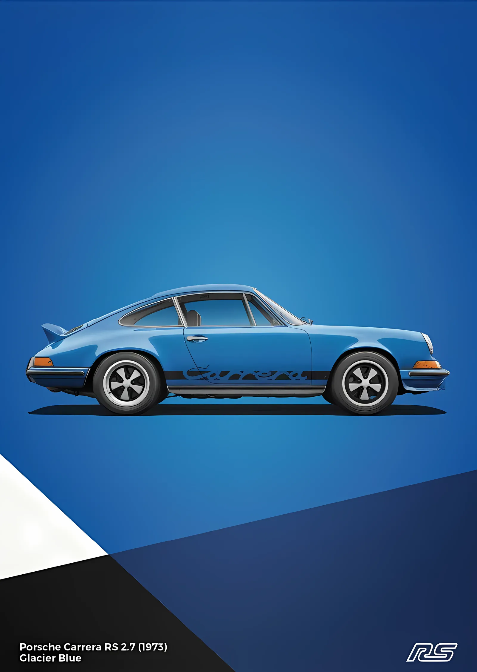 Porsche 911 RS · 1973 Mavi metal tablo
