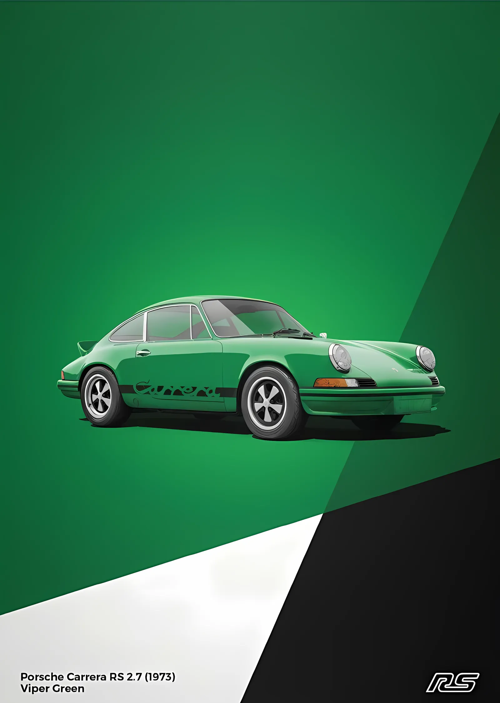 Porsche 911 RS · 1973 Yeşil metal tablo
