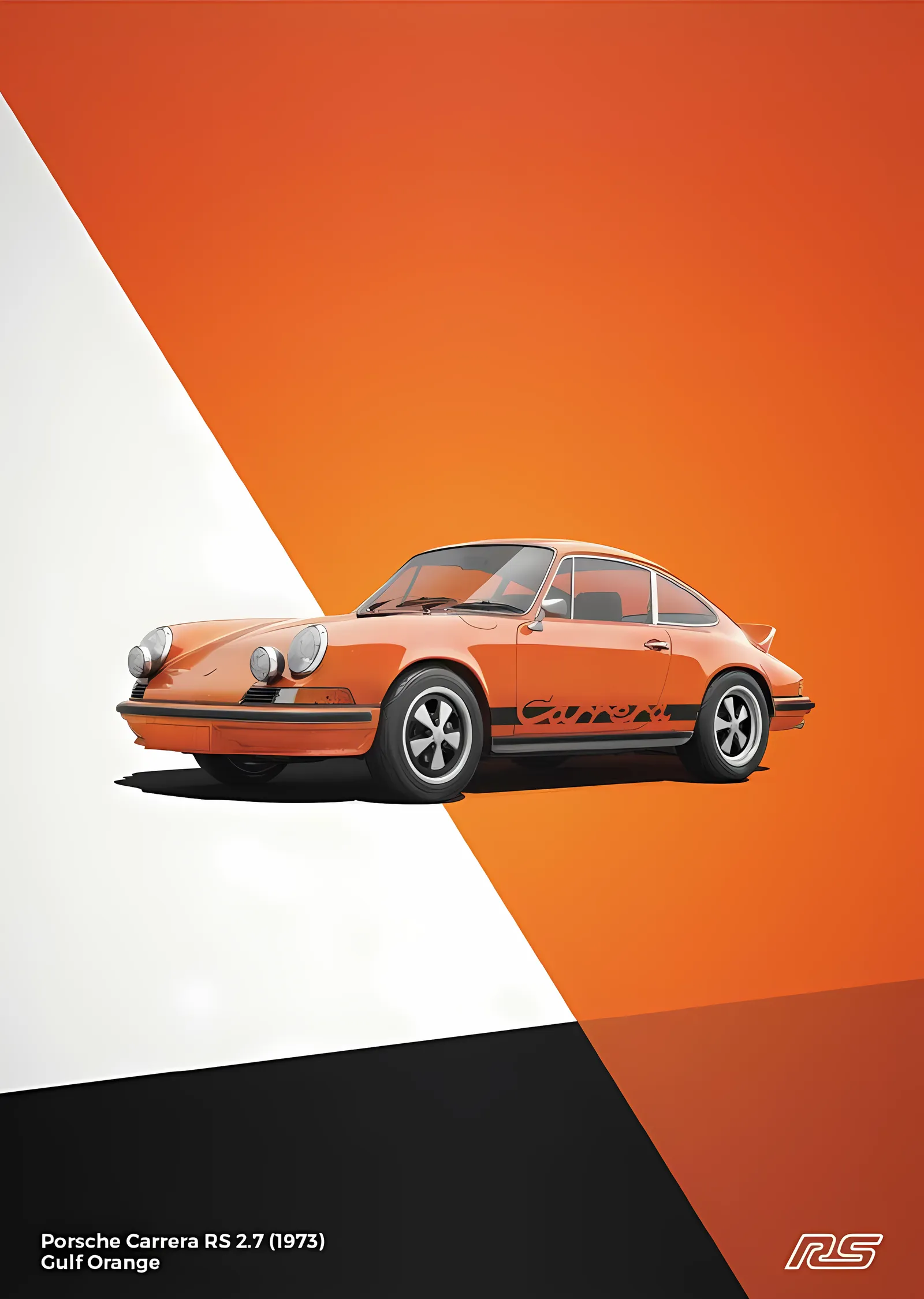 Porsche 911 RS · 1973 Turuncu metal tablo