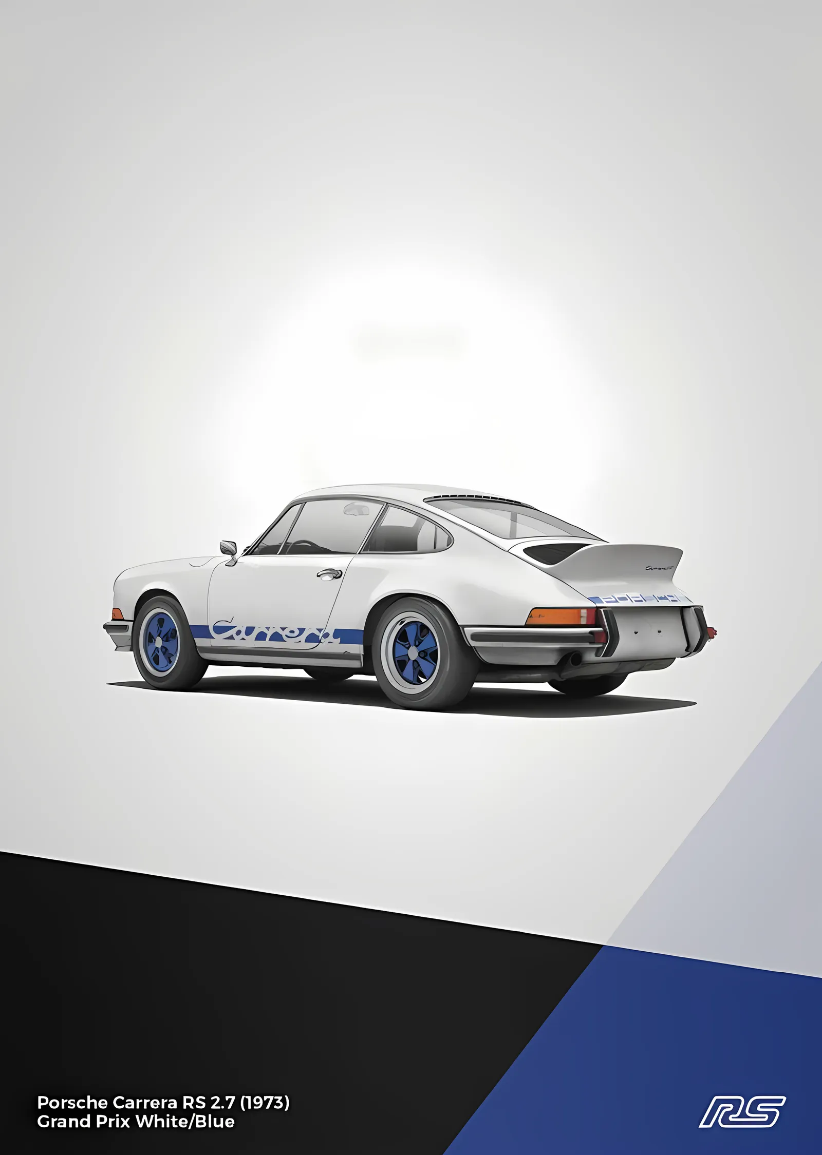 Porsche 911 RS · 1973 Beyaz metal tablo