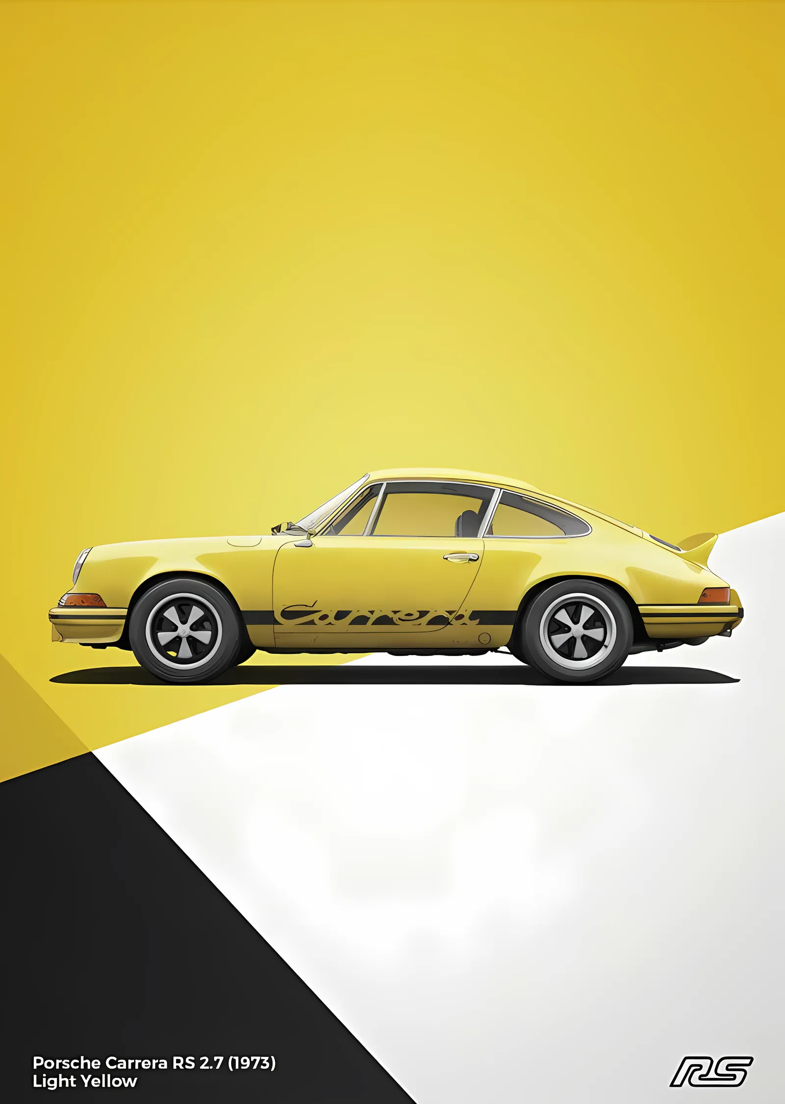 Porsche 911 RS · 1973 Sarı metal tablo