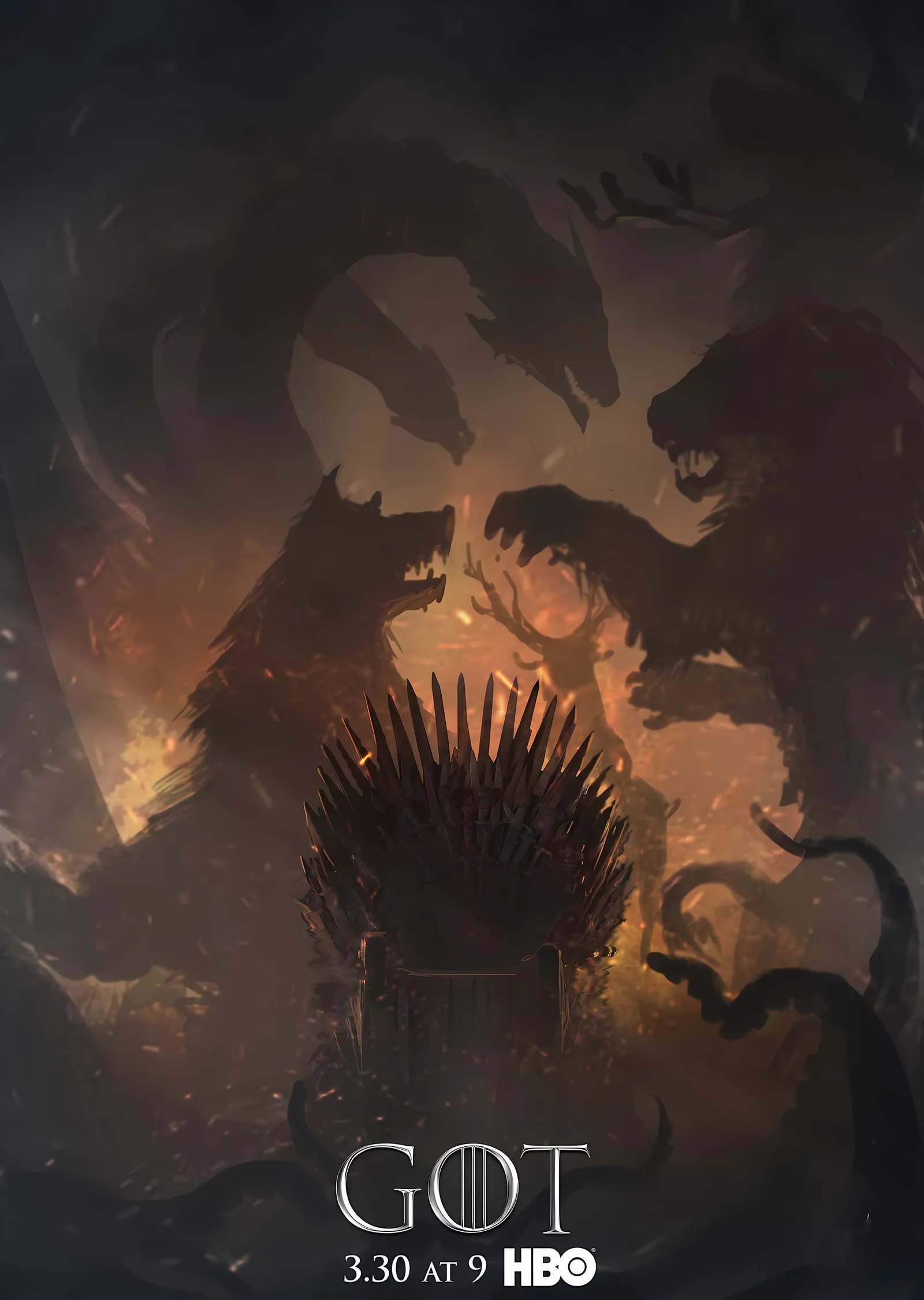 Game of Thrones: Demir Taht · Alevli Salon metal tablo