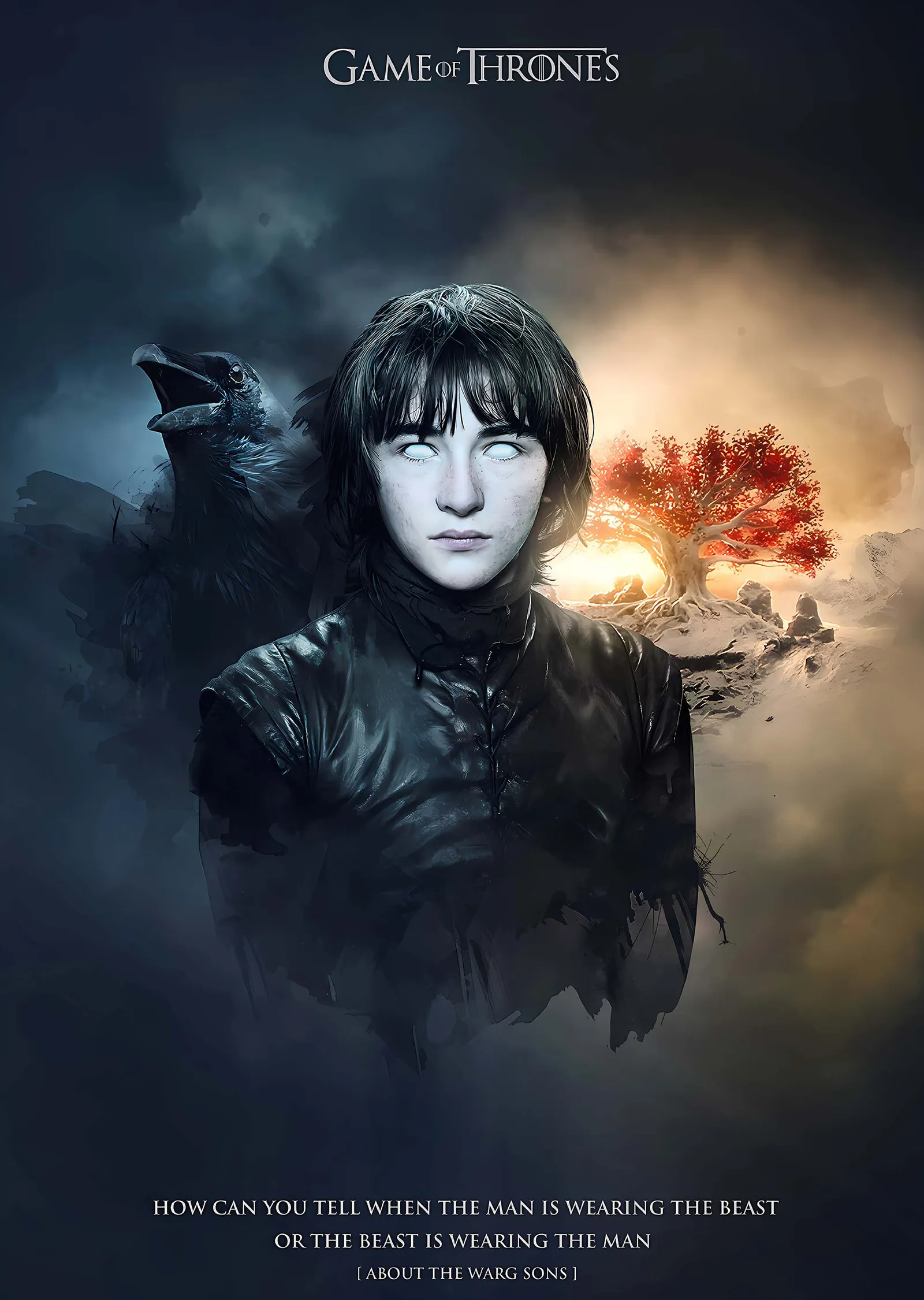Game of Thrones: Bran Stark metal tablo