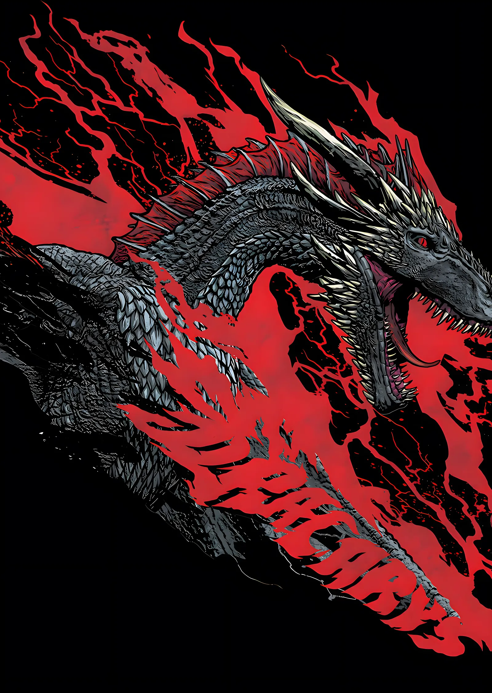 Game of Thrones: Dracarys · Kırmızı Ejderha metal tablo