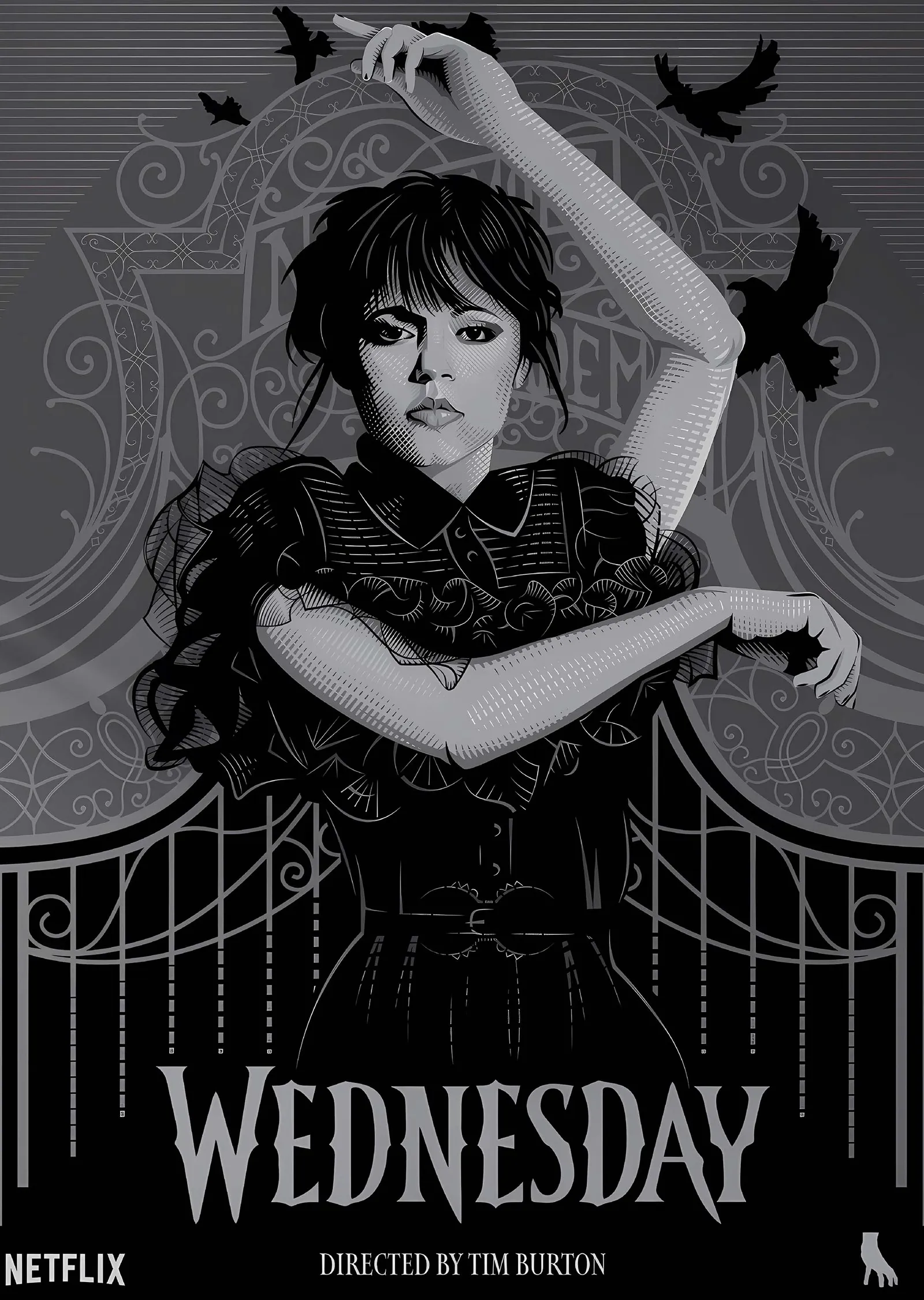 Wednesday: Nevermore Kapısı metal tablo