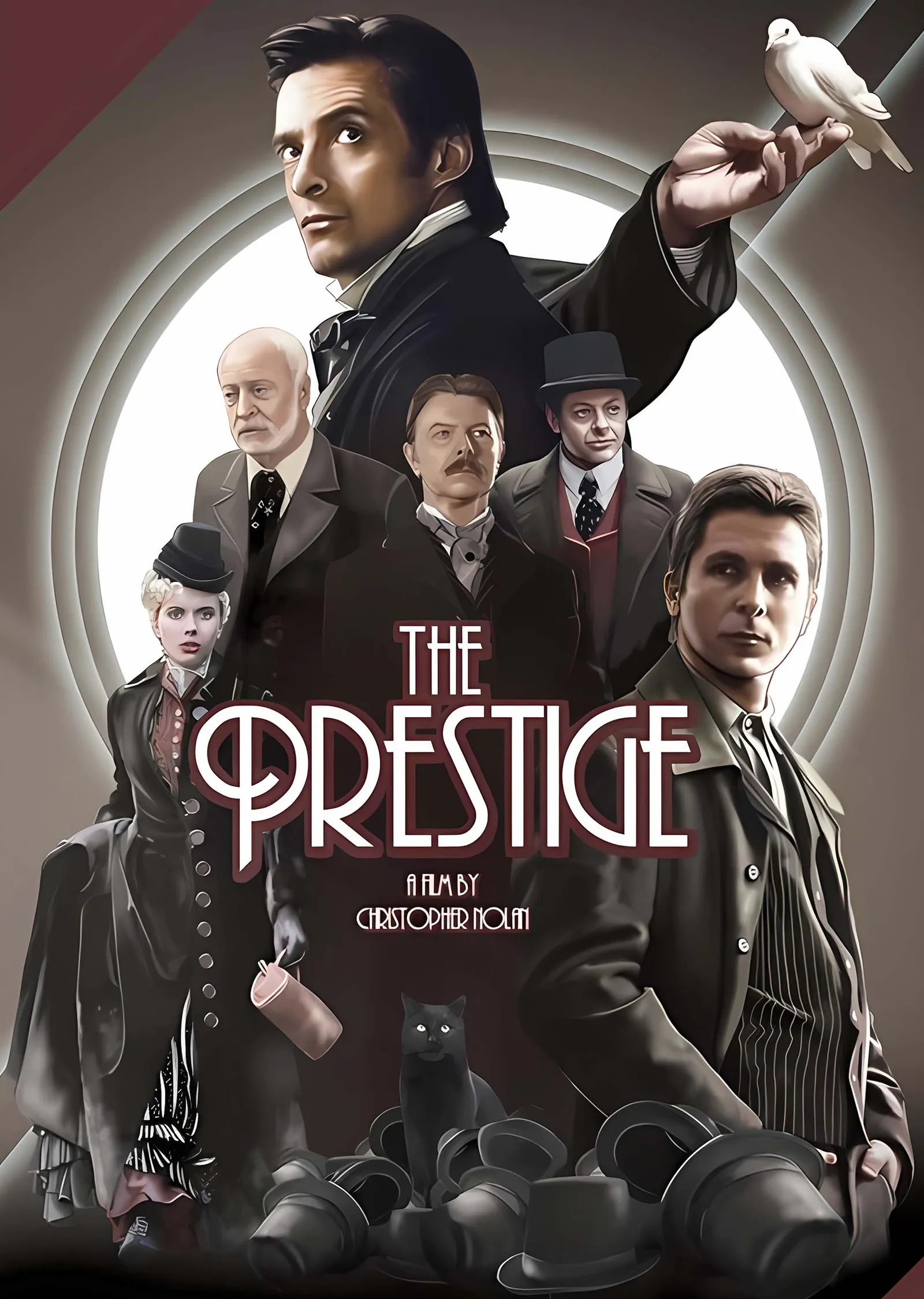 The Prestige: Güvercinli Açık Kadro metal tablo