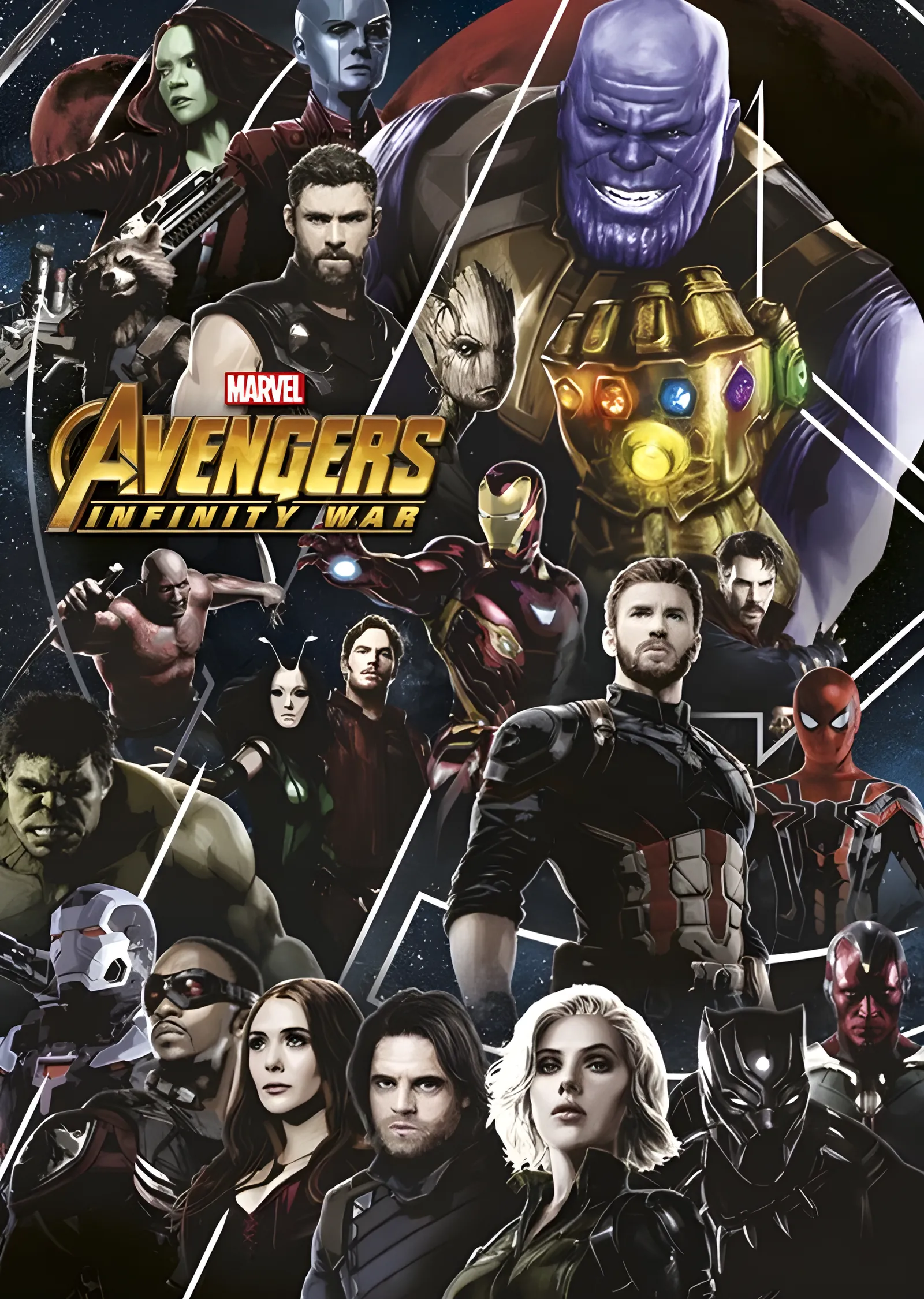 Avengers: Infinity War Karakter Kadrosu metal tablo