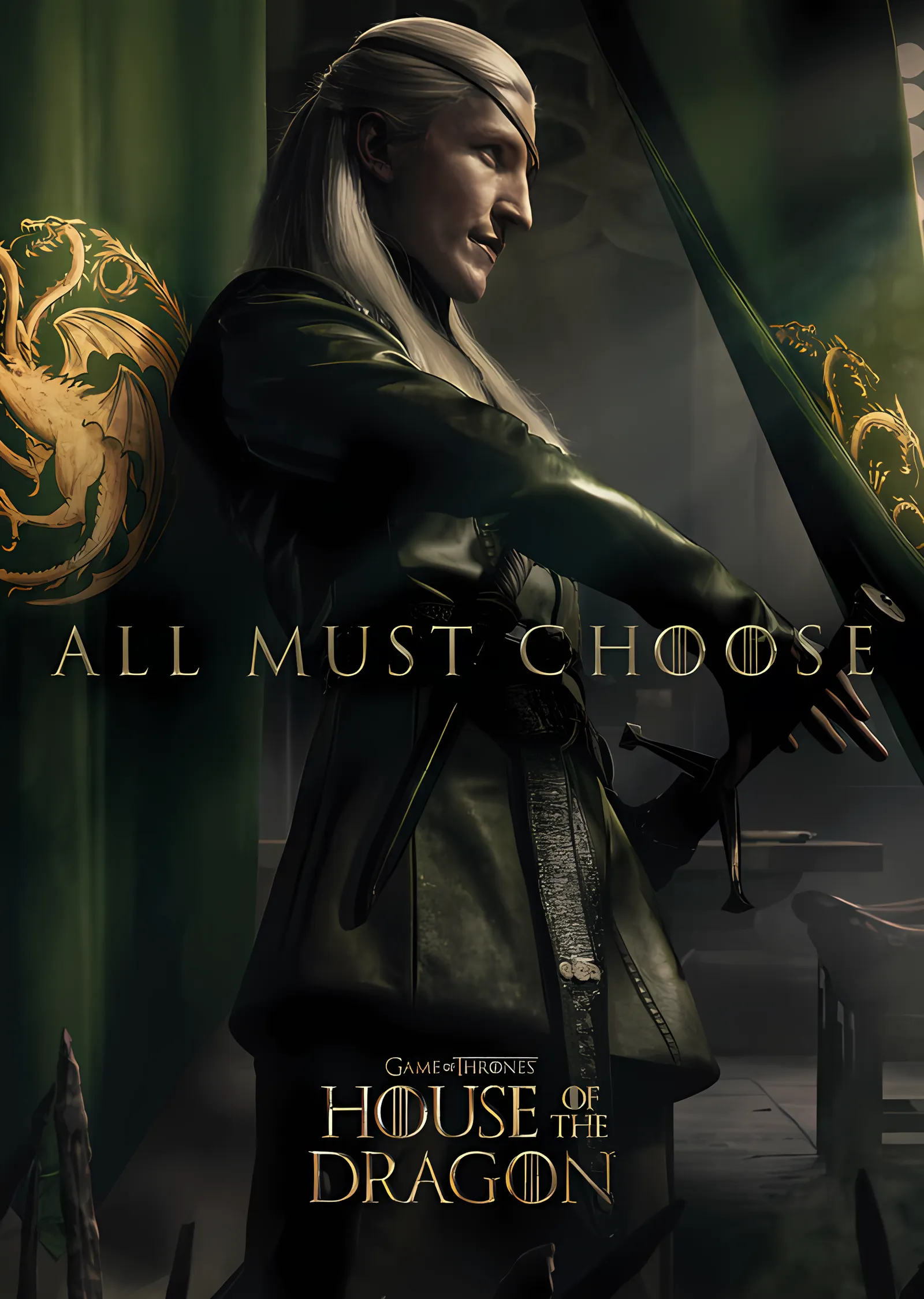 House of the Dragon: Aemond Targaryen metal tablo