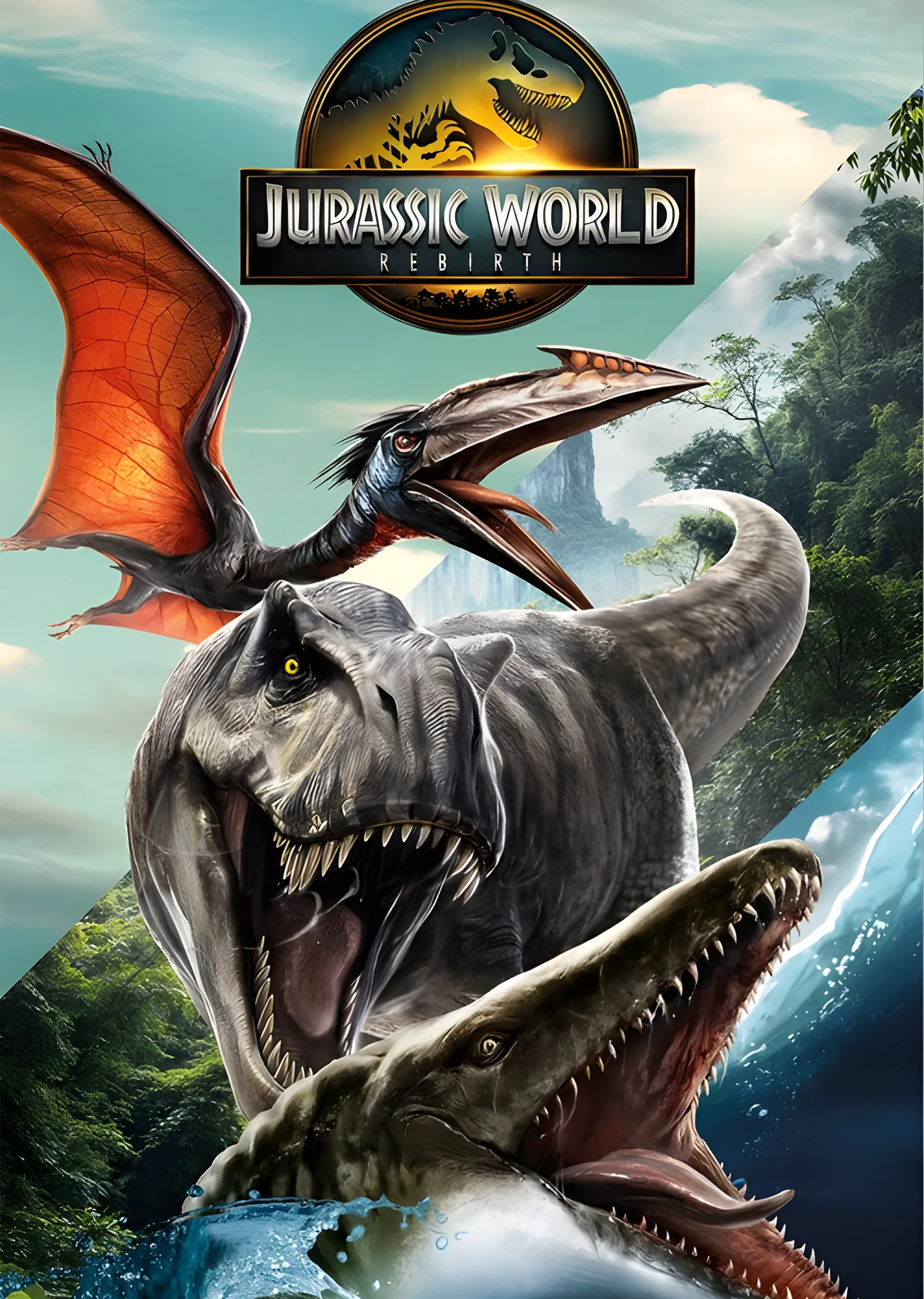 Jurassic World Rebirth metal tablo