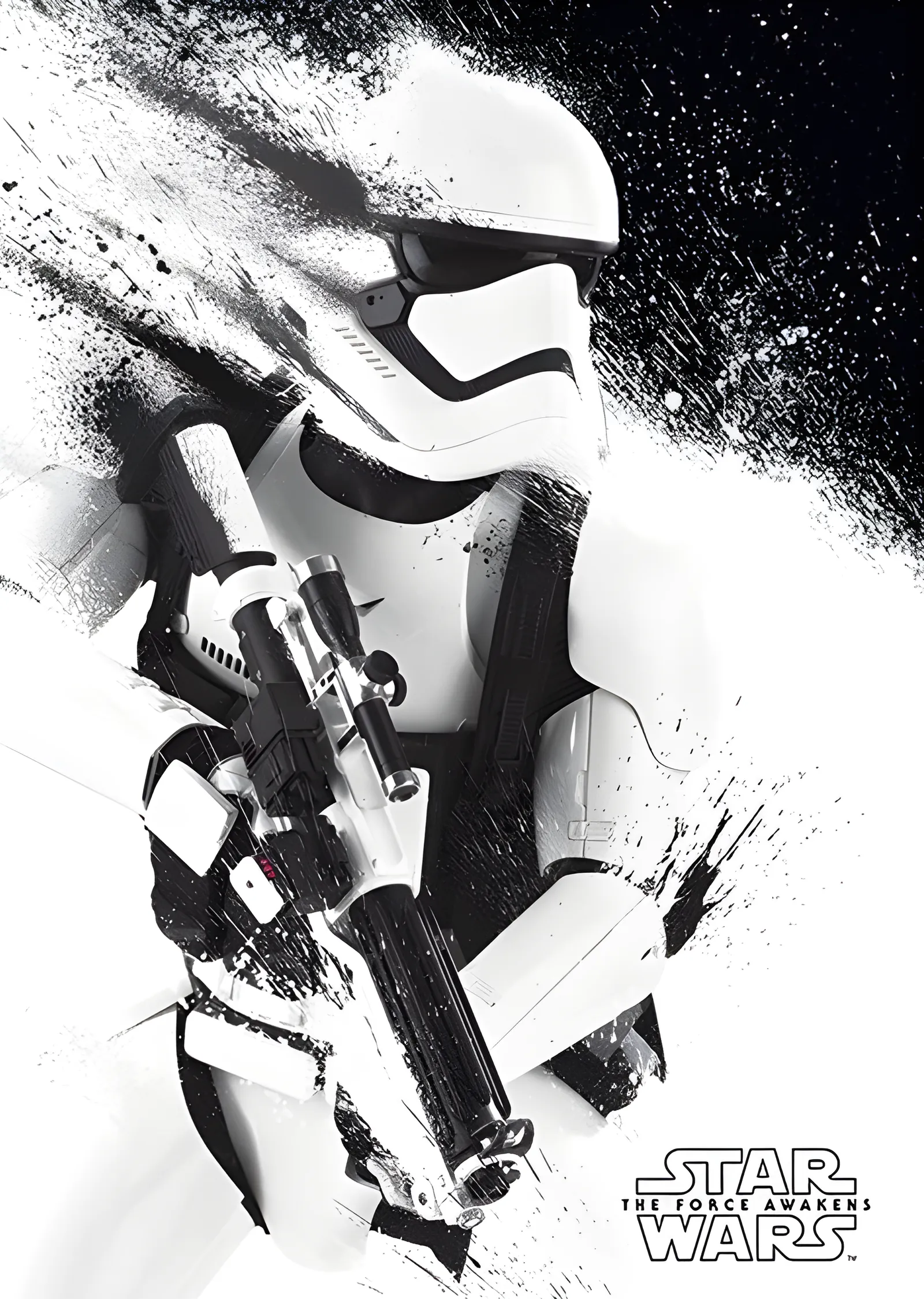 Star Wars: Stormtrooper · Siyah Beyaz Sıçrama metal tablo