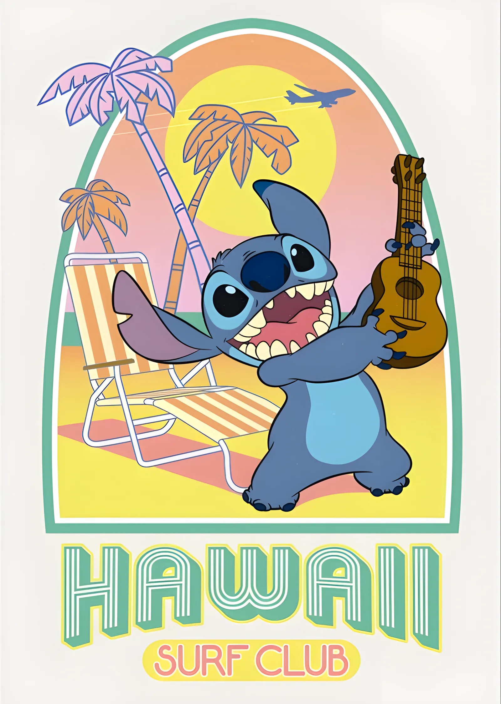 Stitch: Hawaii Surf Club metal tablo